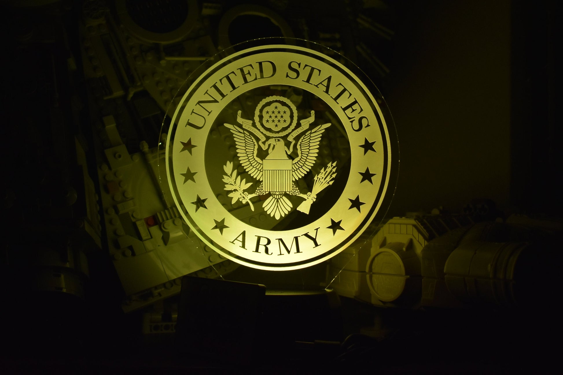 Army LED Lamp perfect as a gift for your Army Man. Place in Man caves, bars, garages, desks.