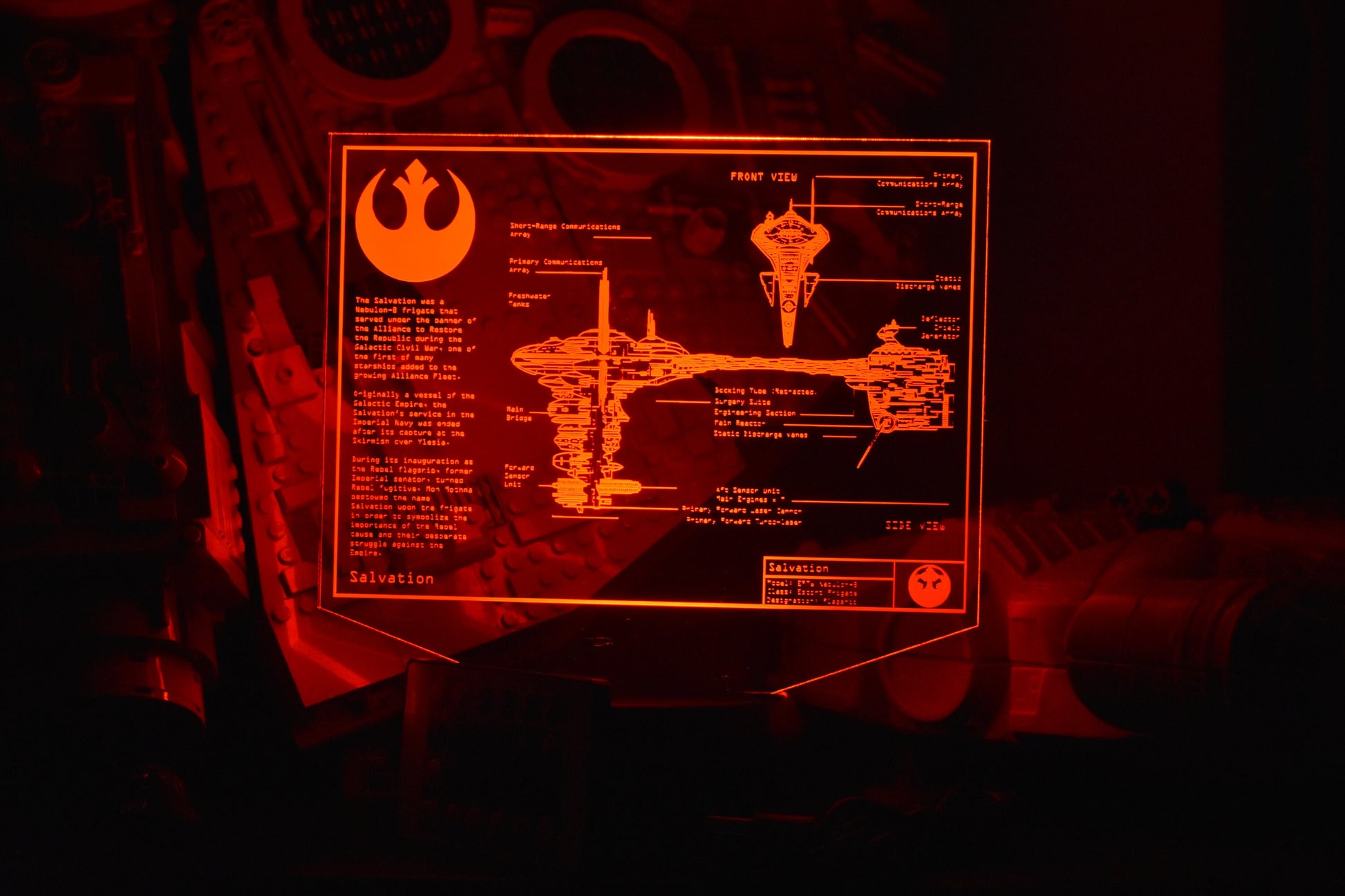 EF76 Nebulon-B escort frigate Plans LED sign perfect as a gift for a Star Wars geeks. Place in Man caves, bars, garages, desks, bed room.