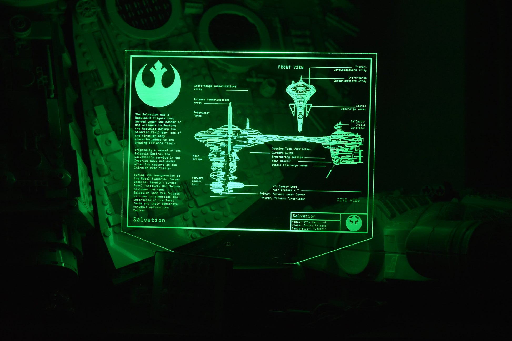 EF76 Nebulon-B escort frigate Plans LED sign perfect as a gift for a Star Wars geeks. Place in Man caves, bars, garages, desks, bed room.