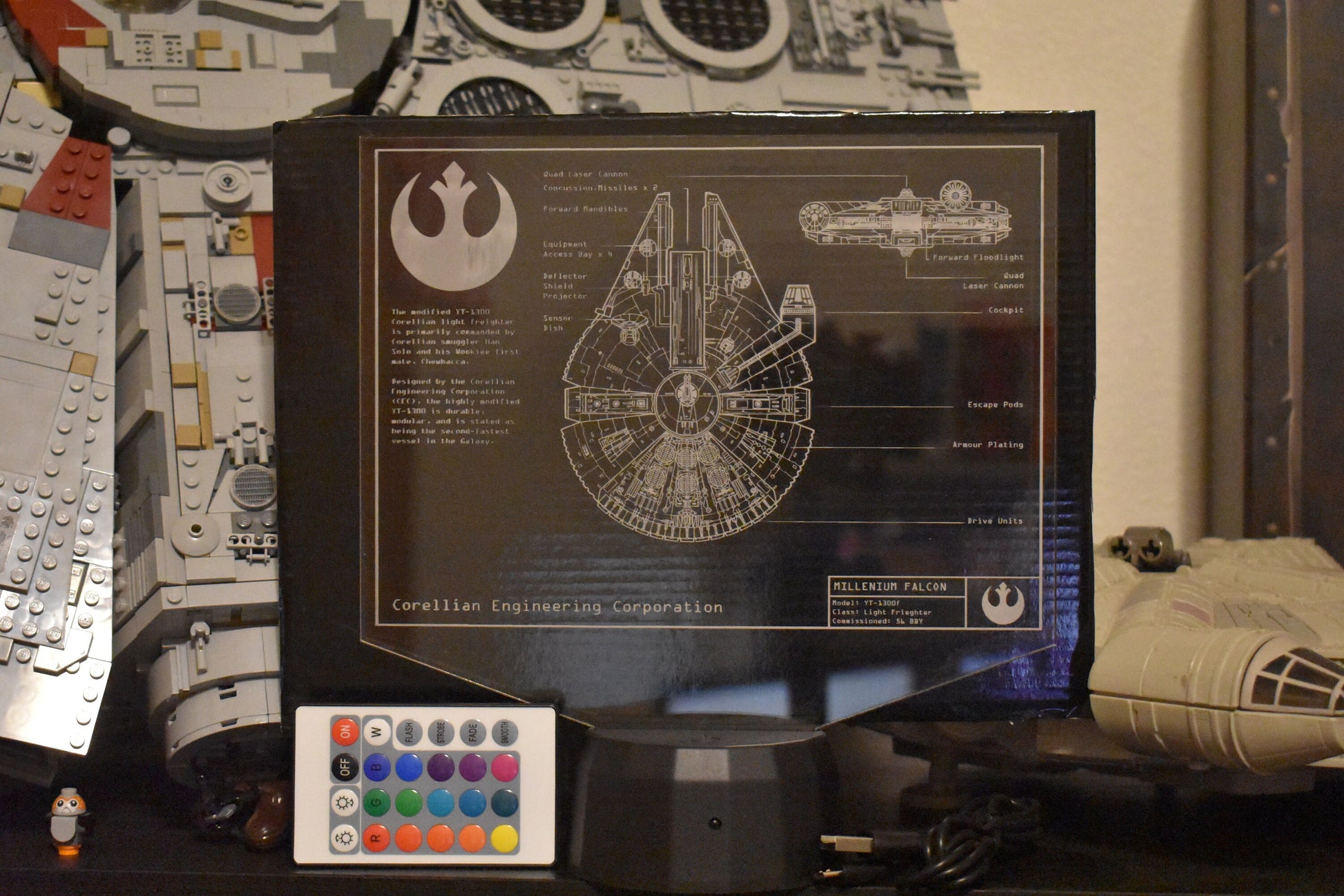 Freighter Plans LED sign perfect as a gift for sci-fi geeks. Place in Man caves, bars, garages, desks.