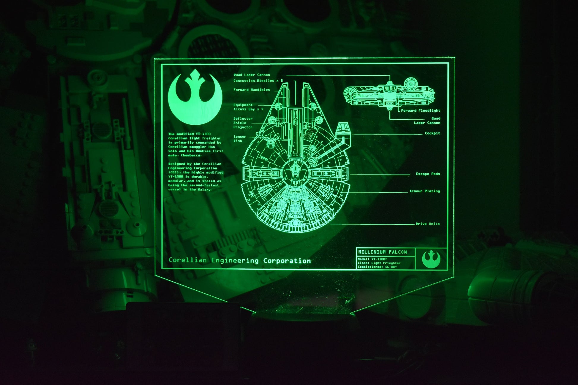 Freighter Plans LED sign perfect as a gift for sci-fi geeks. Place in Man caves, bars, garages, desks.