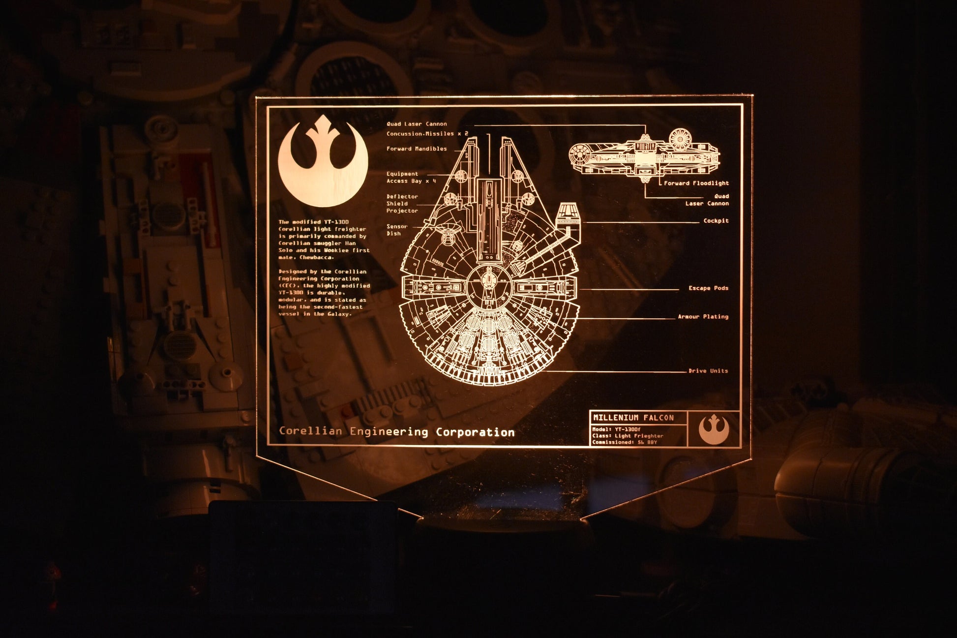 Freighter Plans LED sign perfect as a gift for sci-fi geeks. Place in Man caves, bars, garages, desks.