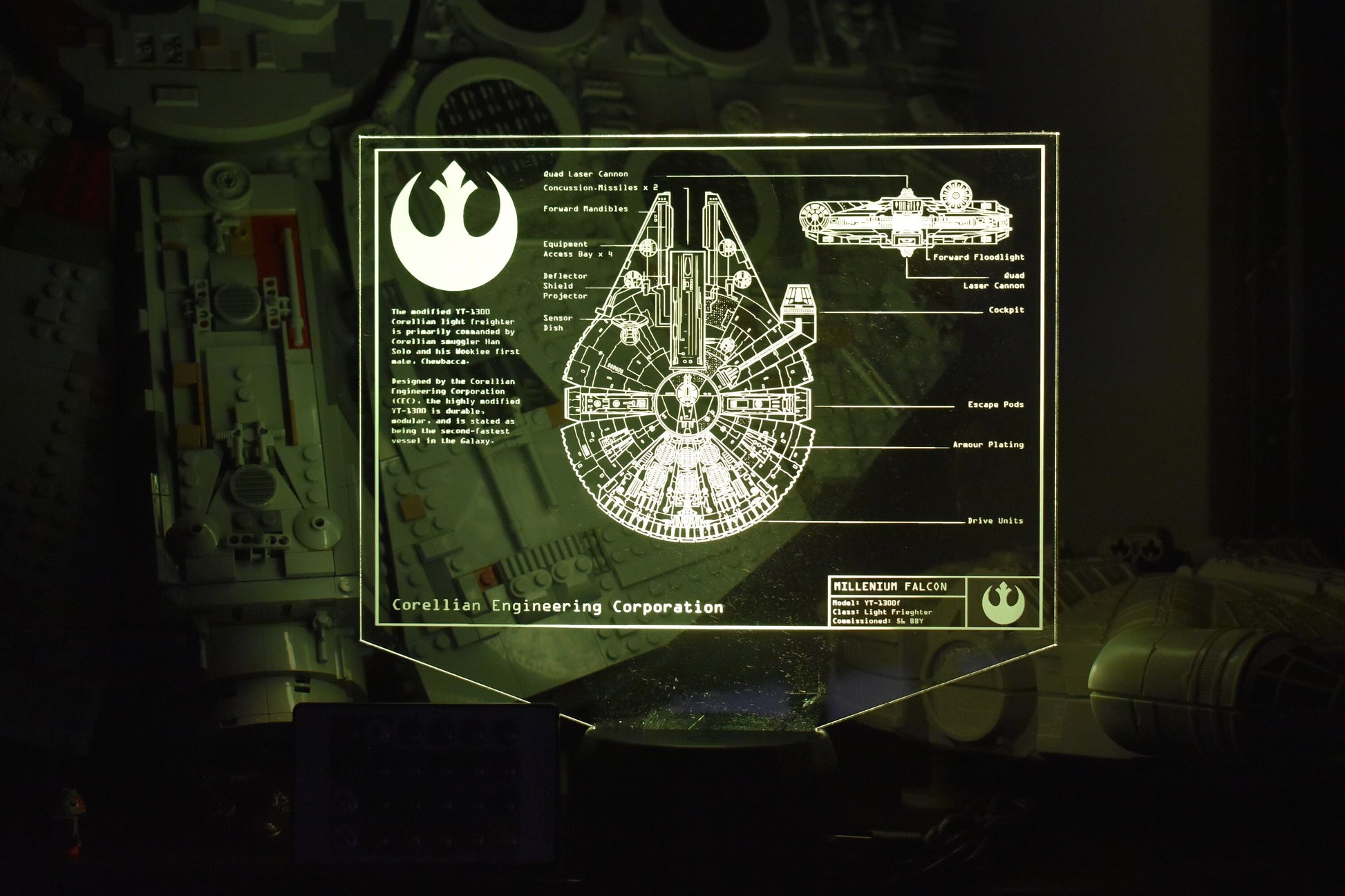 Freighter Plans LED sign perfect as a gift for sci-fi geeks. Place in Man caves, bars, garages, desks.