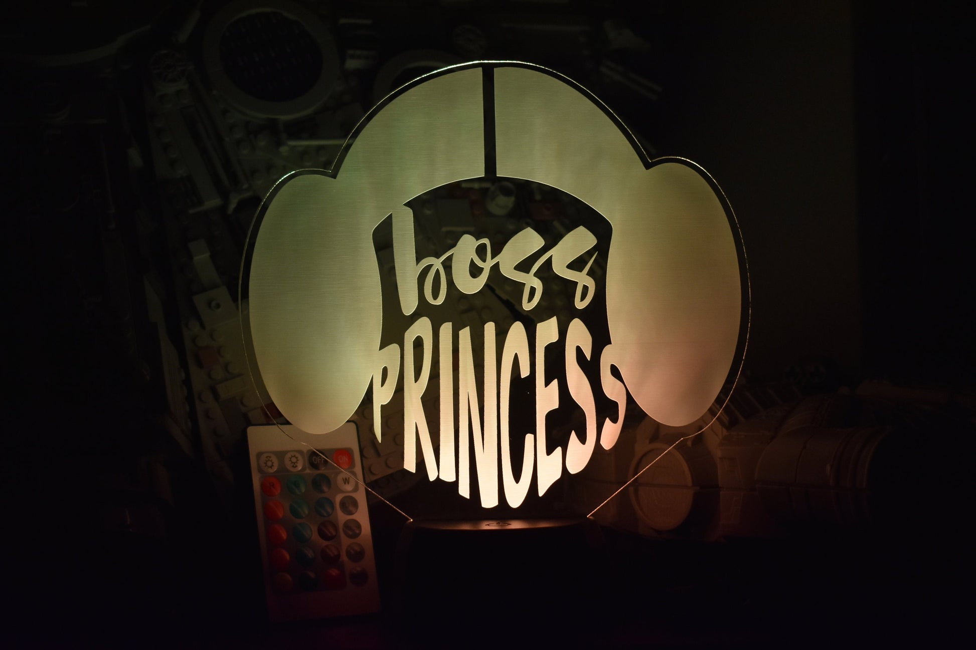 Boss Princess LED sign perfect as a gift for a board game geeks. Place in She Sheds, bars, garages, desks.