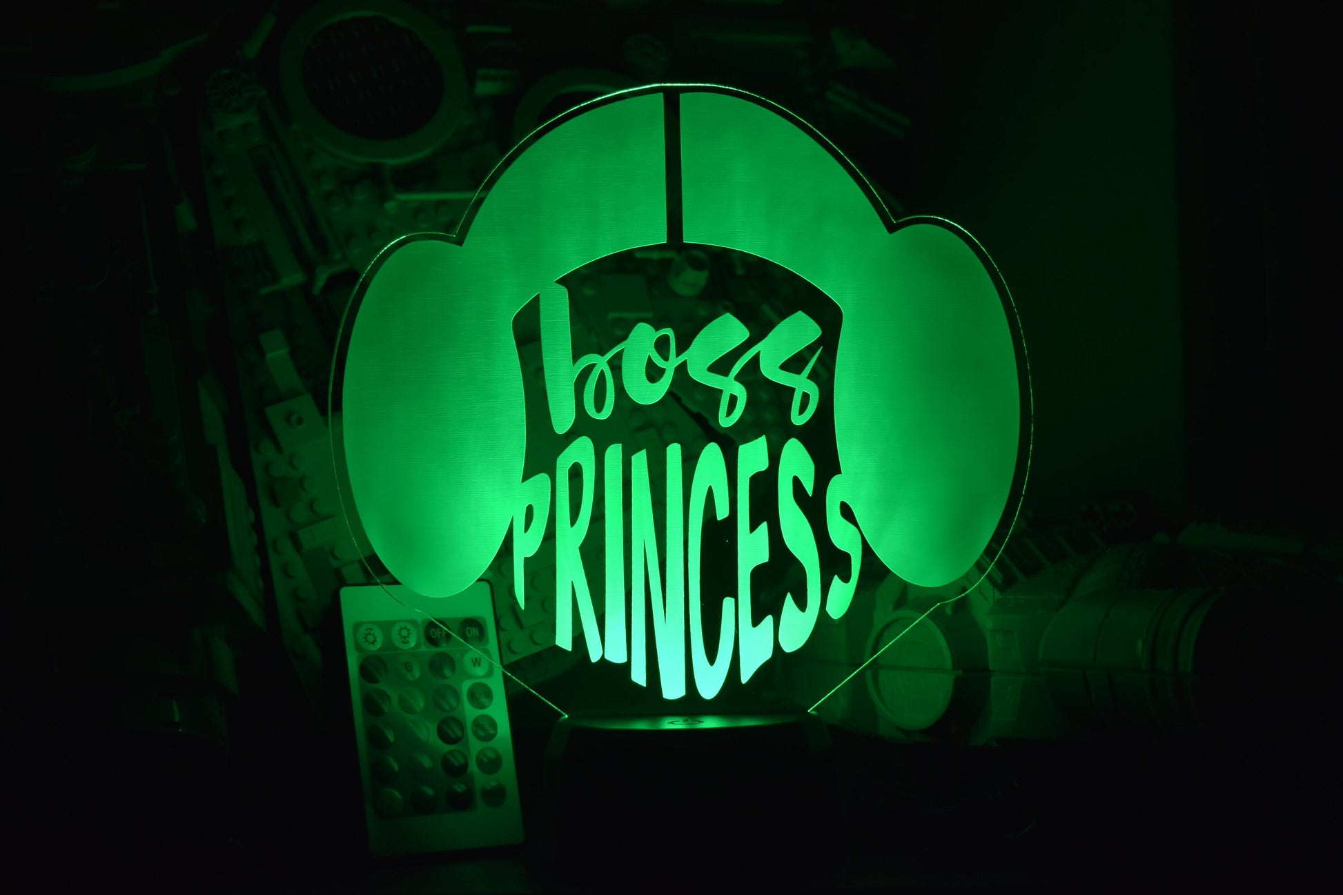 Boss Princess LED sign perfect as a gift for a board game geeks. Place in She Sheds, bars, garages, desks.
