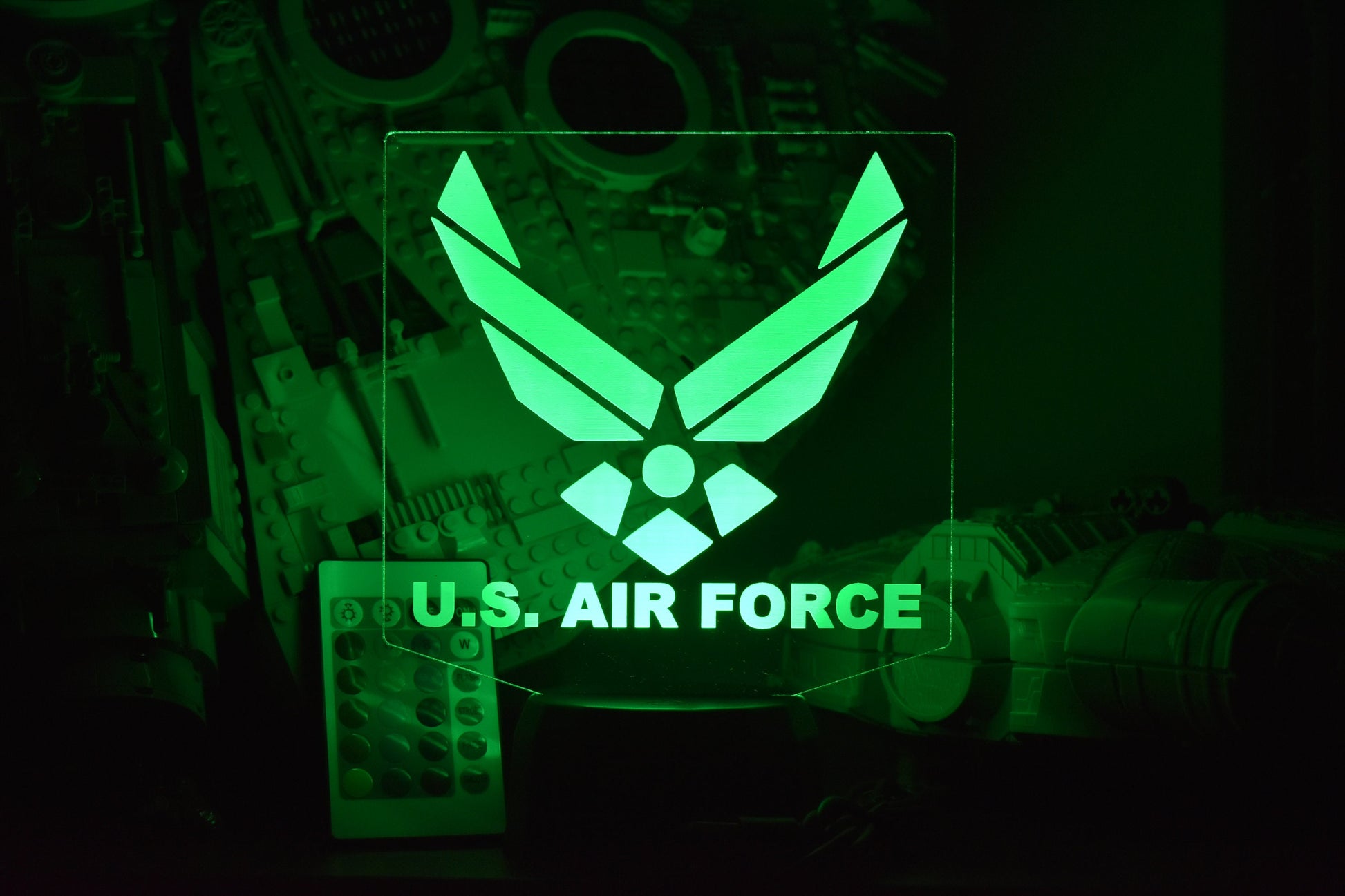 Air Force LED Lamp perfect as a gift for your Airmen. Place in Man caves, bars, garages, desks.