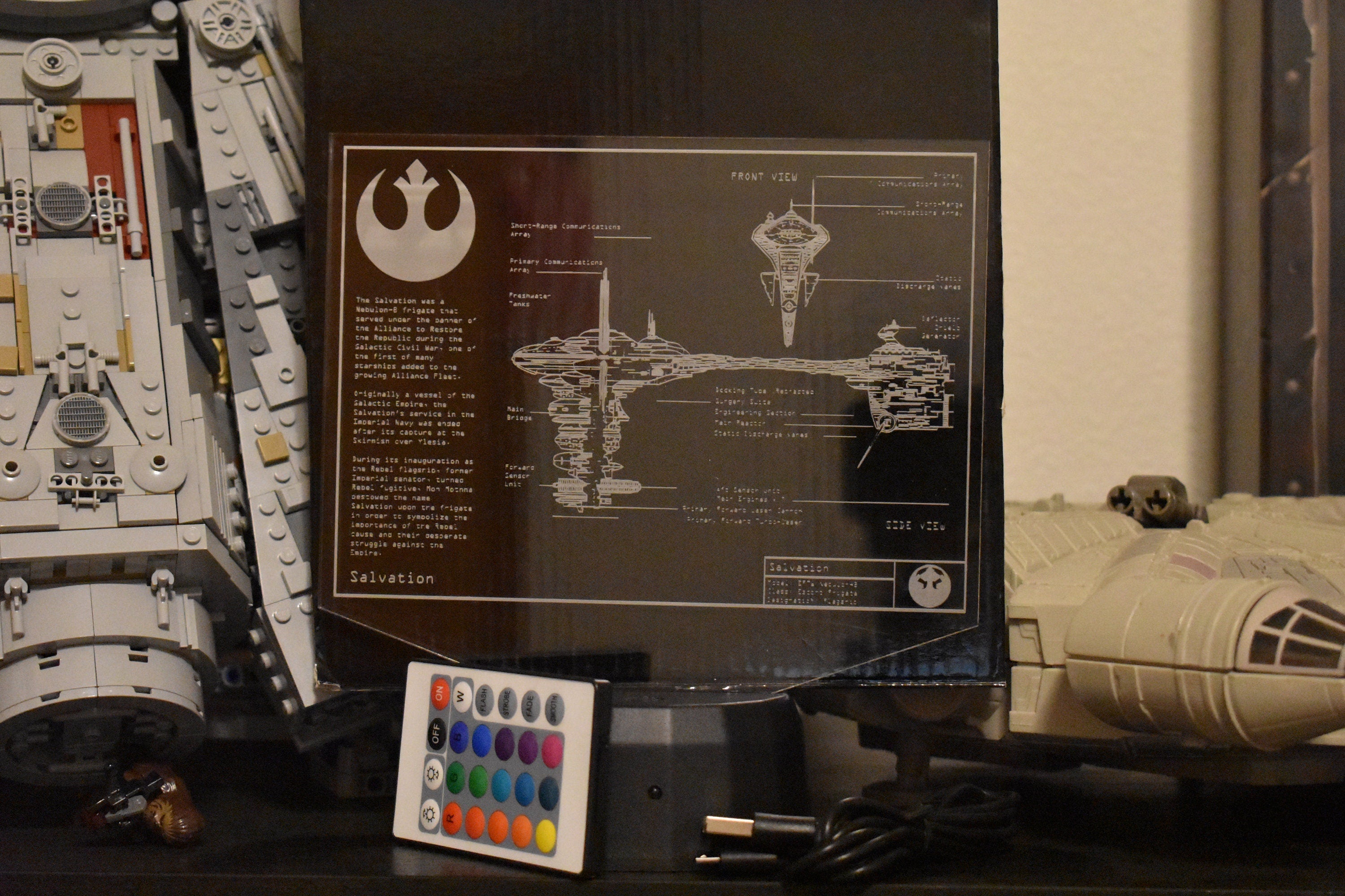EF76 Nebulon-B escort frigate Plans LED sign perfect as a gift for a Star Wars geeks. Place in Man caves, bars, garages, desks, bed room.