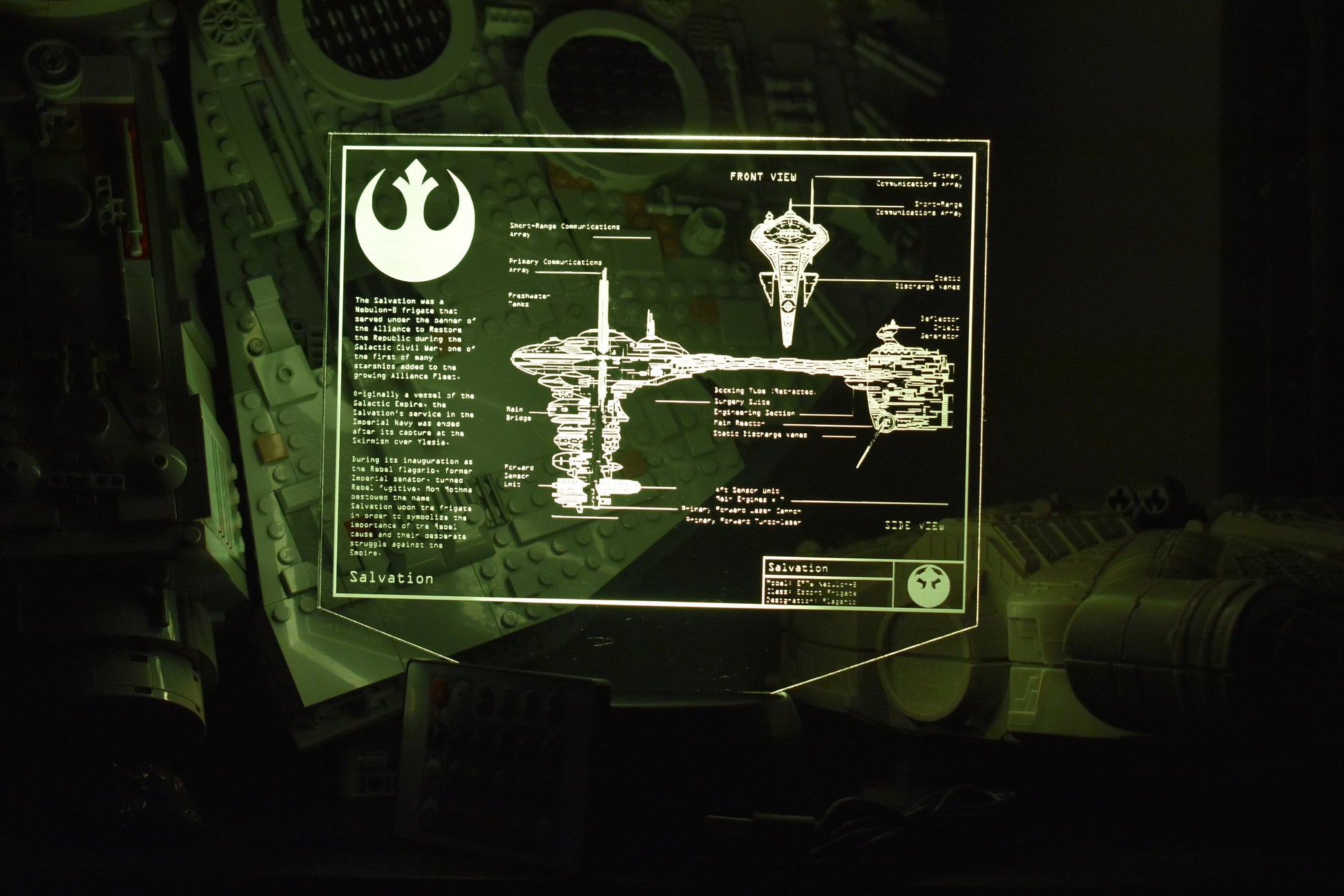 EF76 Nebulon-B escort frigate Plans LED sign perfect as a gift for a Star Wars geeks. Place in Man caves, bars, garages, desks, bed room.