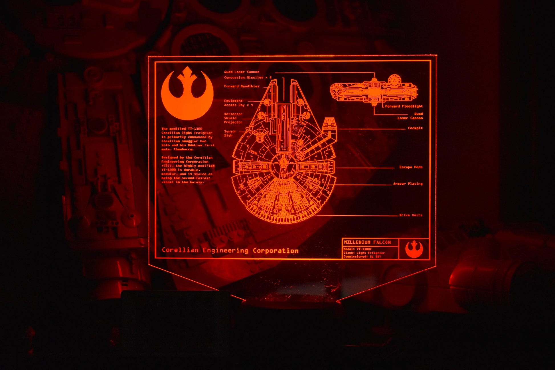 Freighter Plans LED sign perfect as a gift for sci-fi geeks. Place in Man caves, bars, garages, desks.