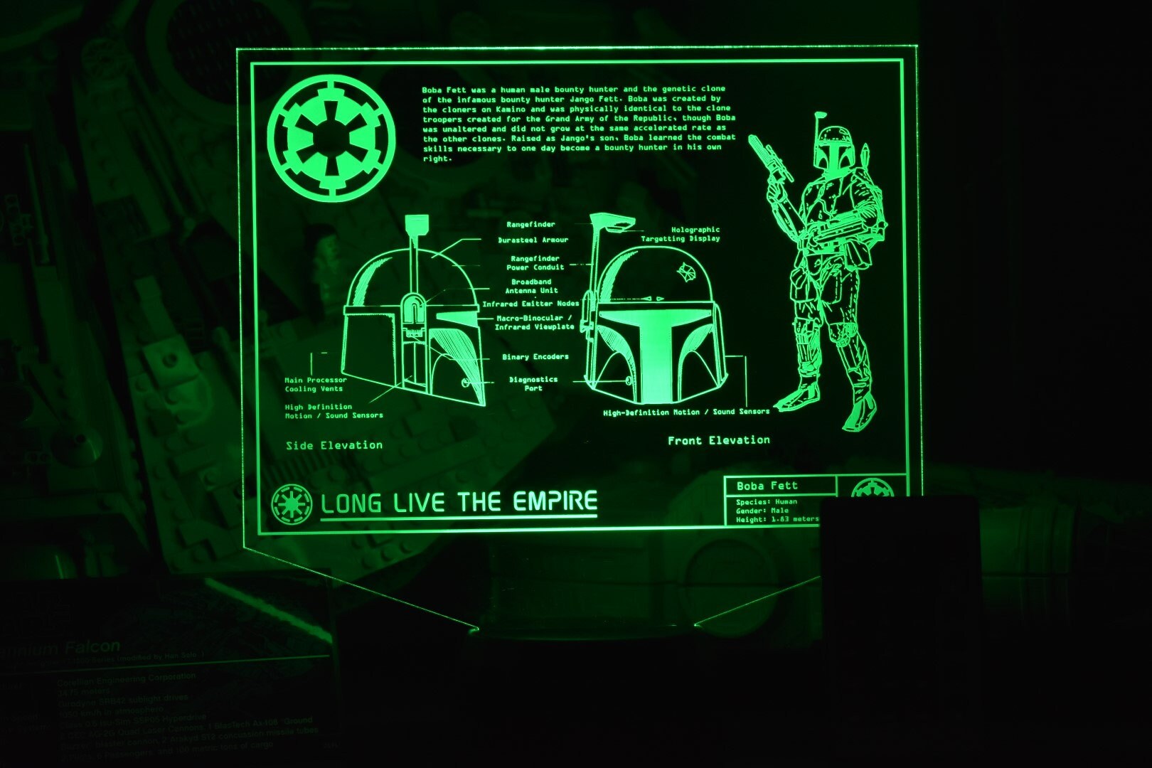 Boba Fett Plans LED sign perfect as a gift for a Star Wars geeks. Place in Man caves, bars, garages, desks, bed room.