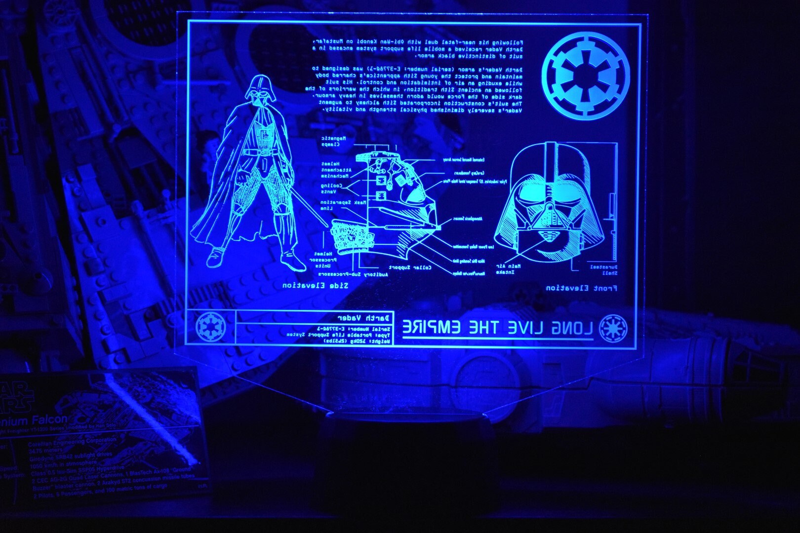 Darth Vader Character Plans LED sign perfect as a gift for a Star Wars geeks. Place in Man caves, bars, garages, desks, bed room.