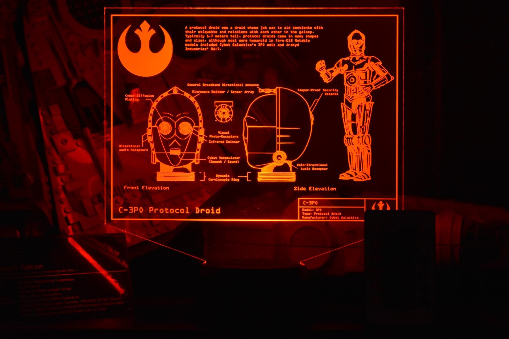 C3PO Character Plans LED sign perfect as a gift for a Star Wars geeks. Place in Man caves, bars, garages, desks, bed room.
