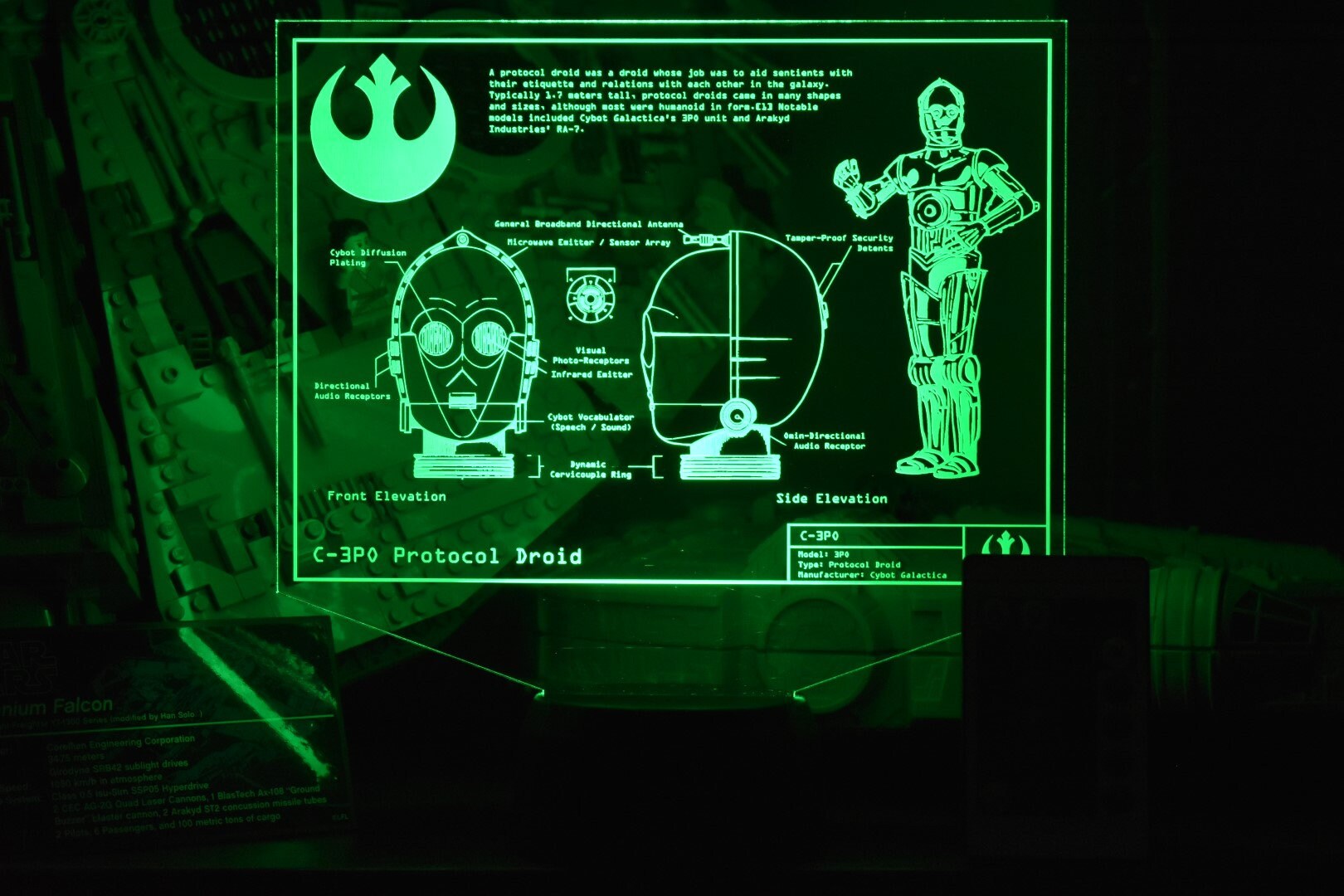 C3PO Character Plans LED sign perfect as a gift for a Star Wars geeks. Place in Man caves, bars, garages, desks, bed room.