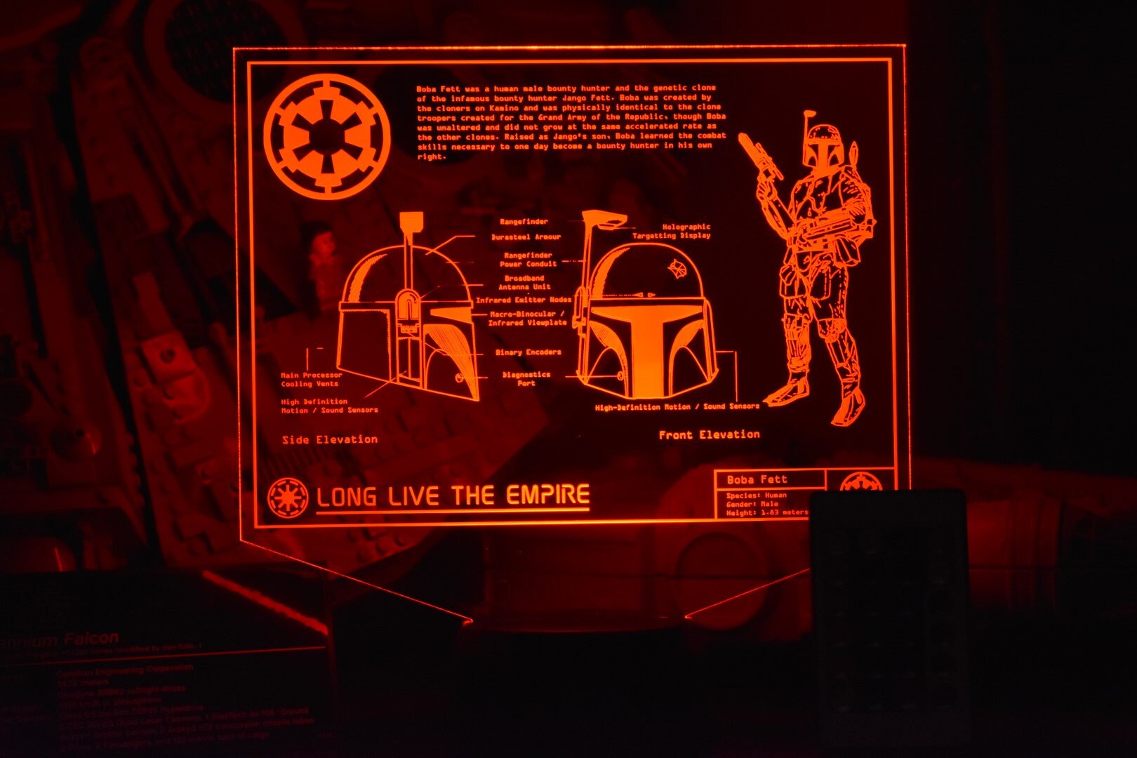 Boba Fett Plans LED sign perfect as a gift for a Star Wars geeks. Place in Man caves, bars, garages, desks, bed room.