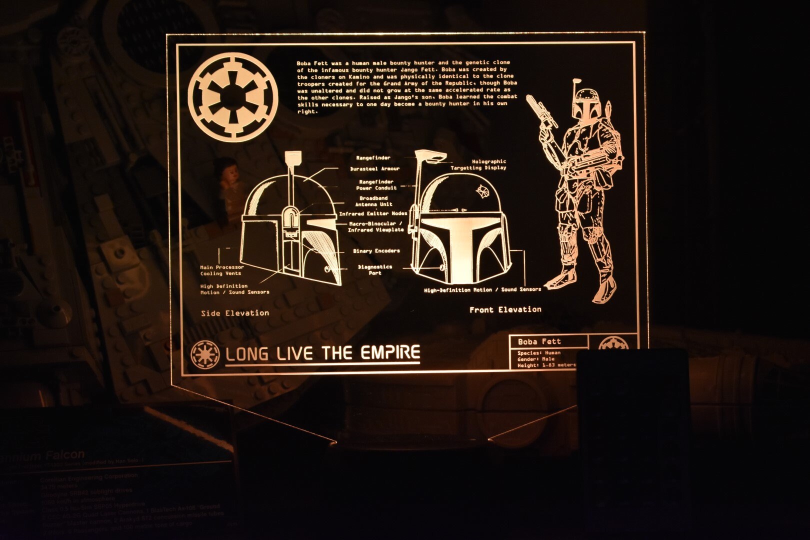 Boba Fett Plans LED sign perfect as a gift for a Star Wars geeks. Place in Man caves, bars, garages, desks, bed room.