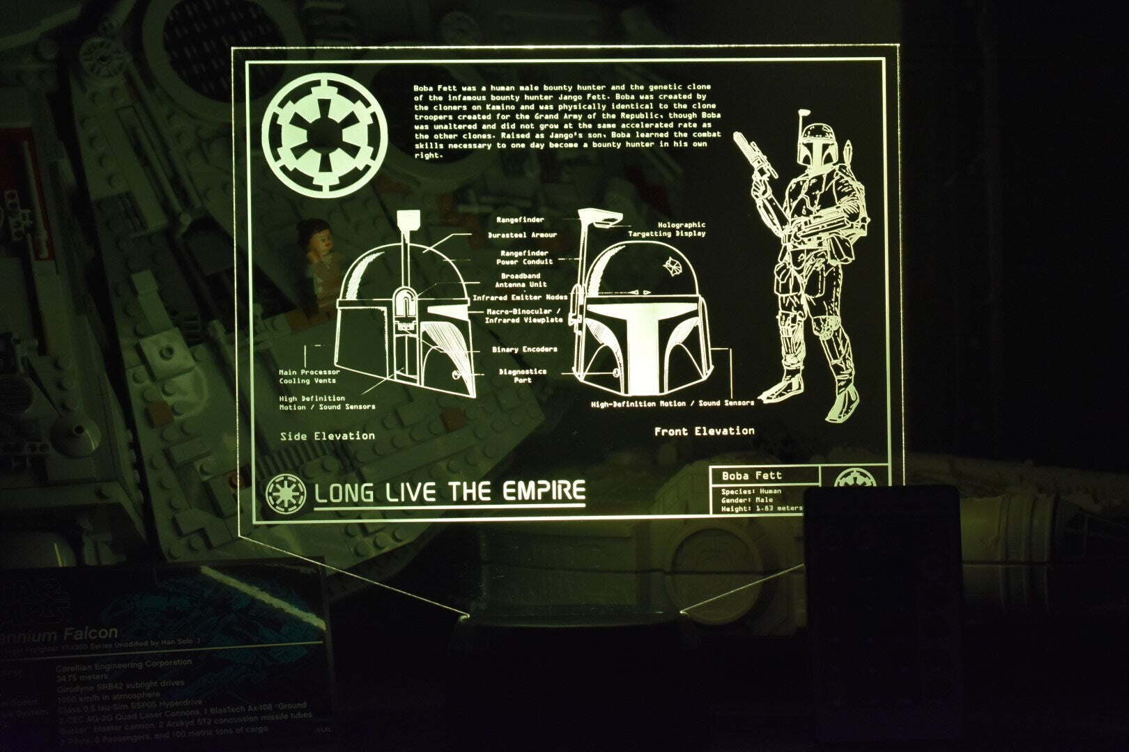 Boba Fett Plans LED sign perfect as a gift for a Star Wars geeks. Place in Man caves, bars, garages, desks, bed room.