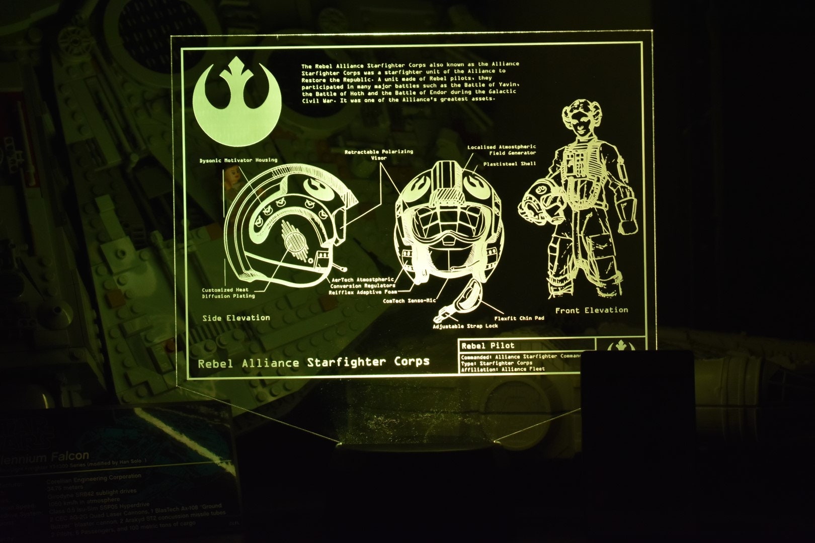 Rebel Pilot Character Plans LED sign perfect as a gift for a Star Wars geeks. Place in Man caves, bars, garages, desks, bed room.