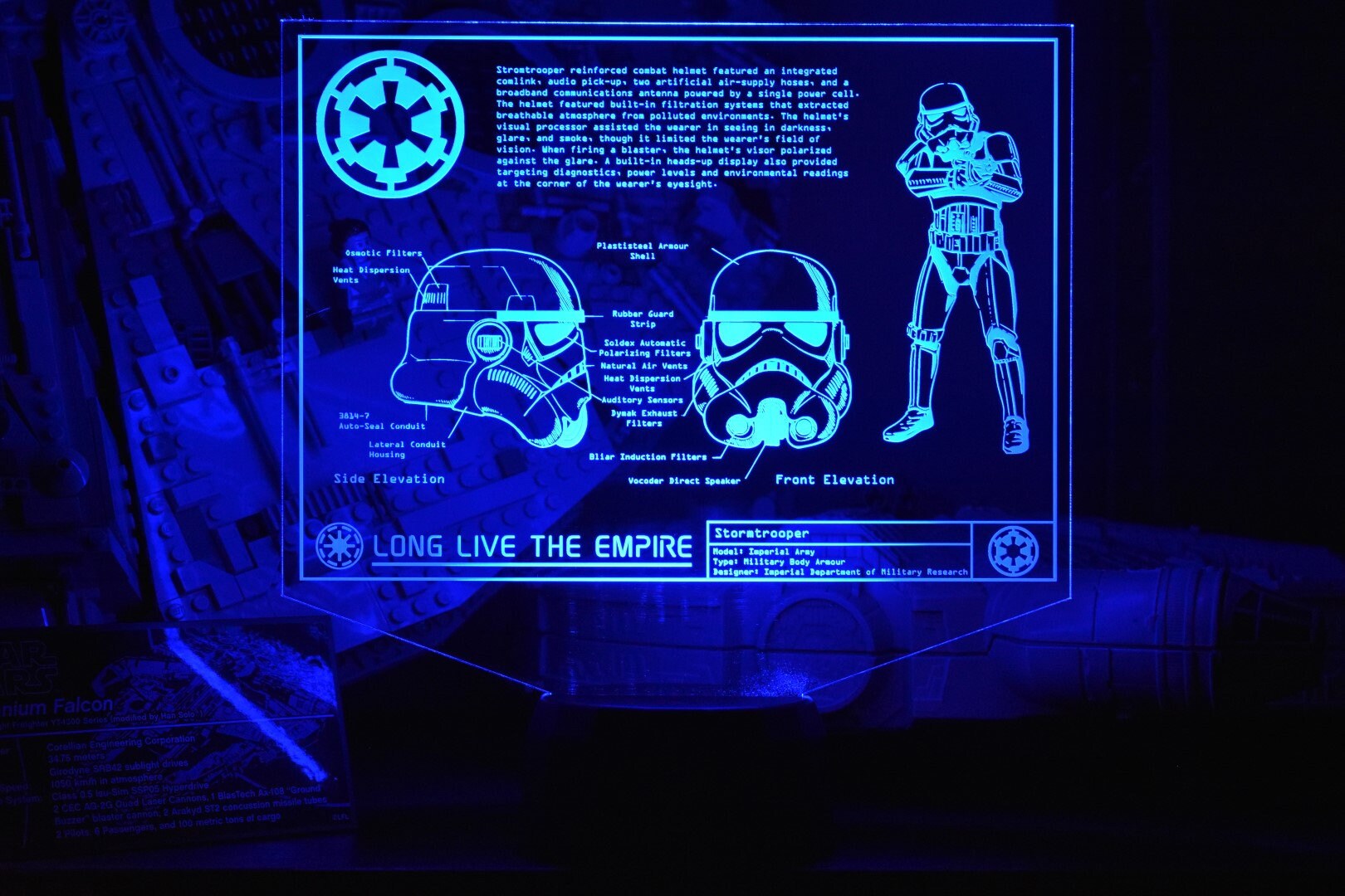 Stormtrooper Character Plans LED sign perfect as a gift for a Star Wars geeks. Place in Man caves, bars, garages, desks, bed room.