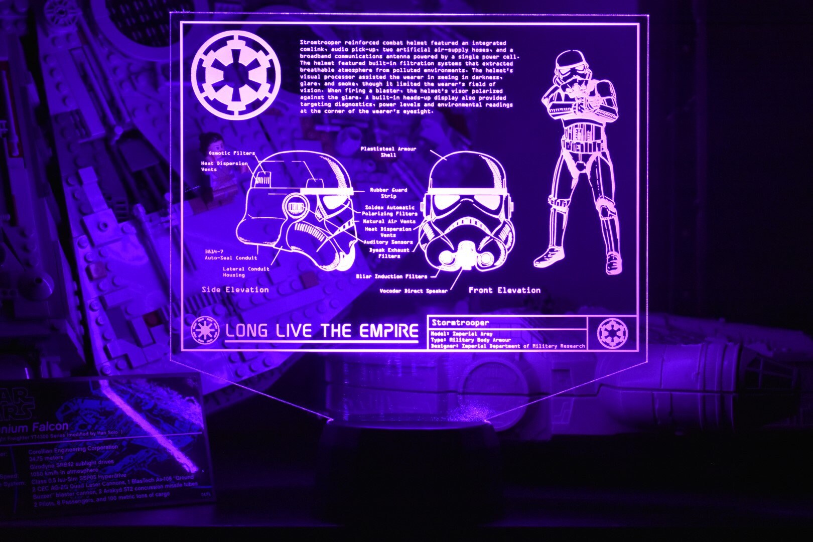Stormtrooper Character Plans LED sign perfect as a gift for a Star Wars geeks. Place in Man caves, bars, garages, desks, bed room.
