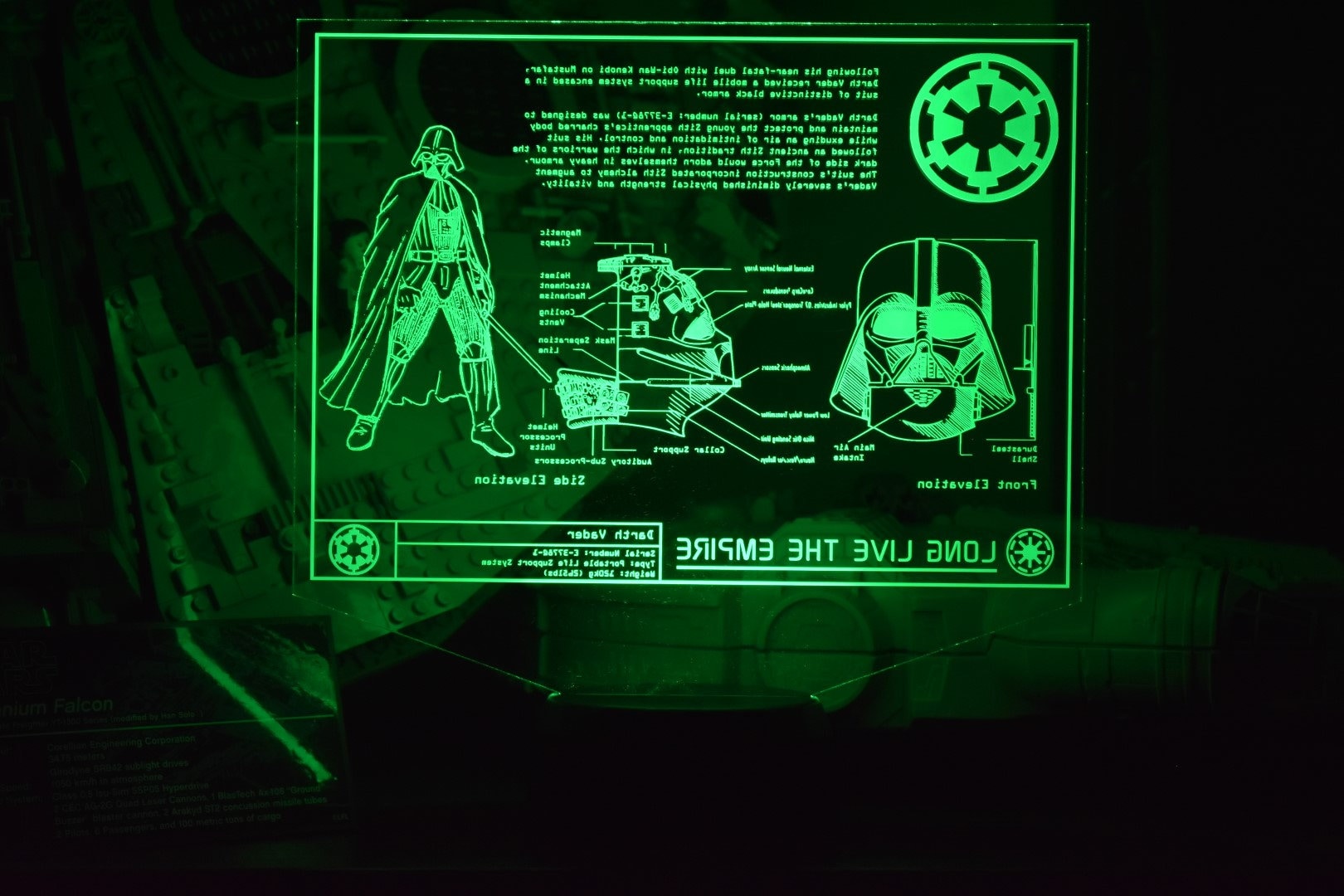 Darth Vader Character Plans LED sign perfect as a gift for a Star Wars geeks. Place in Man caves, bars, garages, desks, bed room.