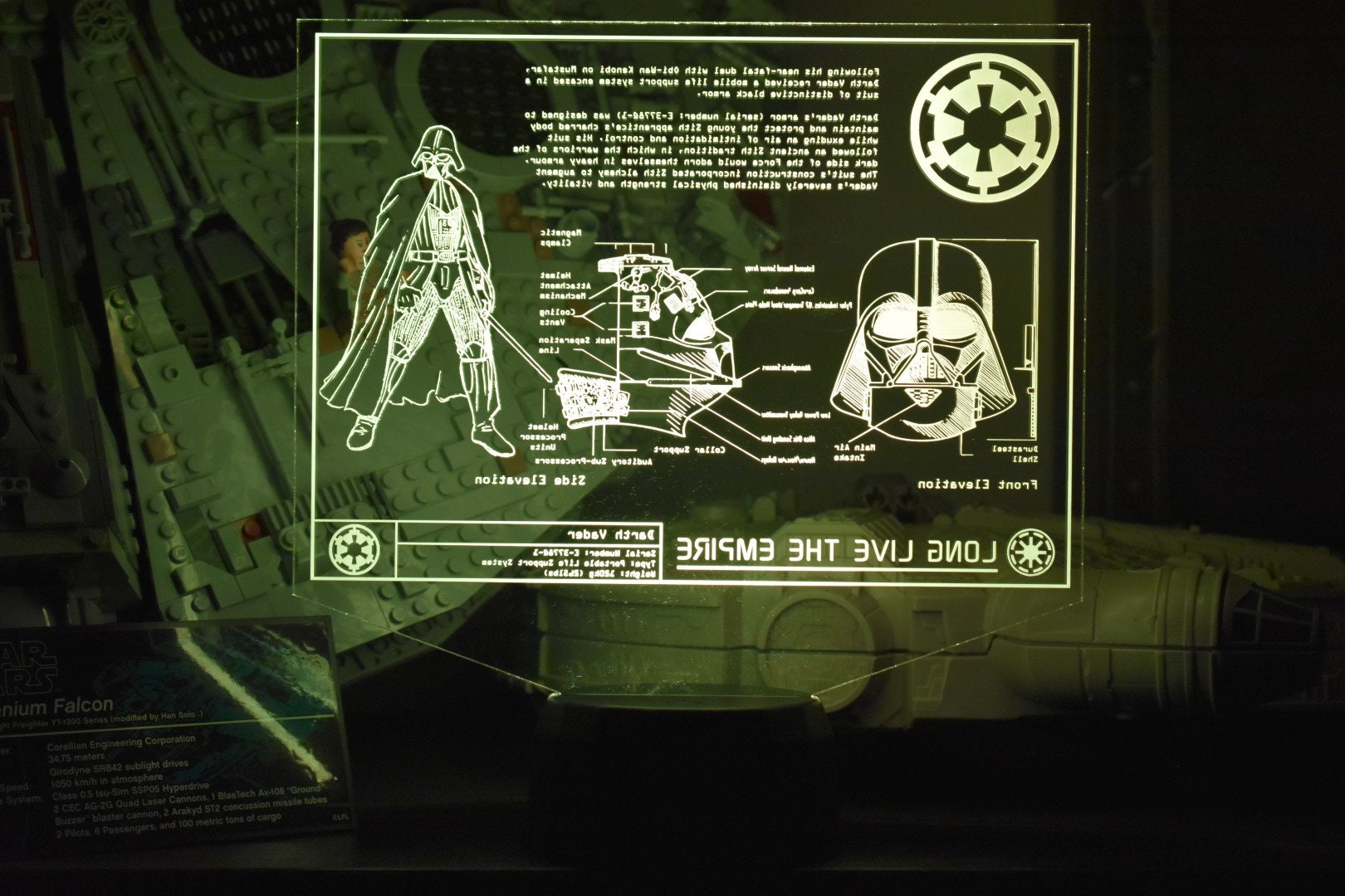 Darth Vader Character Plans LED sign perfect as a gift for a Star Wars geeks. Place in Man caves, bars, garages, desks, bed room.