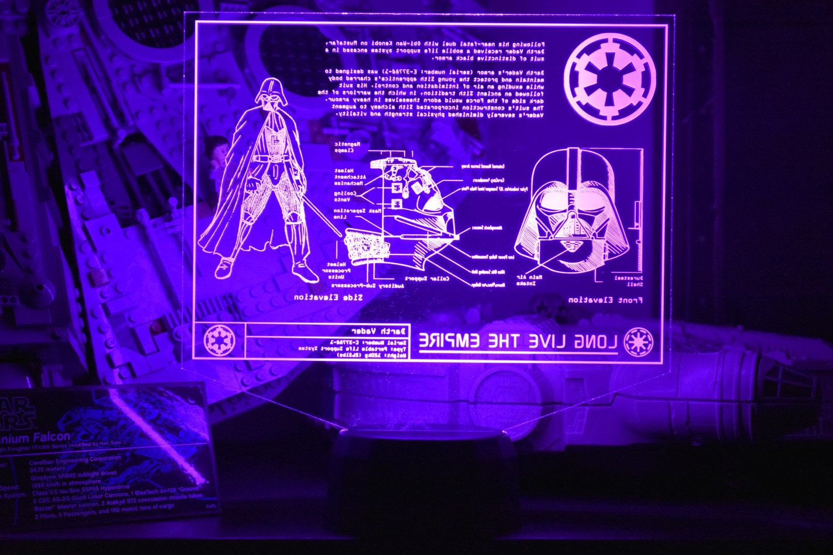 Darth Vader Character Plans LED sign perfect as a gift for a Star Wars geeks. Place in Man caves, bars, garages, desks, bed room.