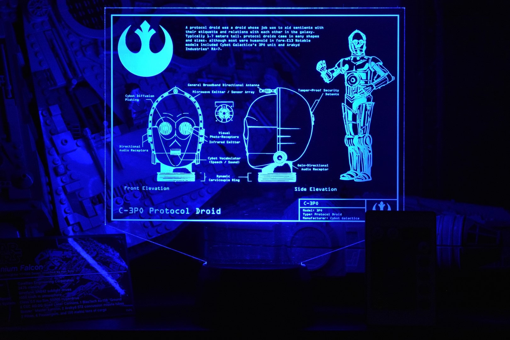 C3PO Character Plans LED sign perfect as a gift for a Star Wars geeks. Place in Man caves, bars, garages, desks, bed room.