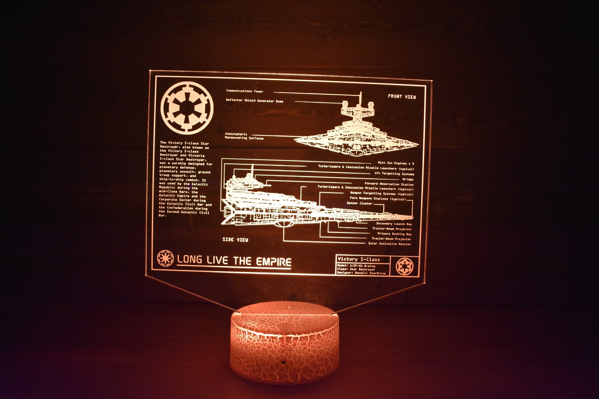 Destroyer Plans LED sign perfect as a gift for a sci-fi geeks. Place in Man caves, bars, garages, desks. 16 Colors