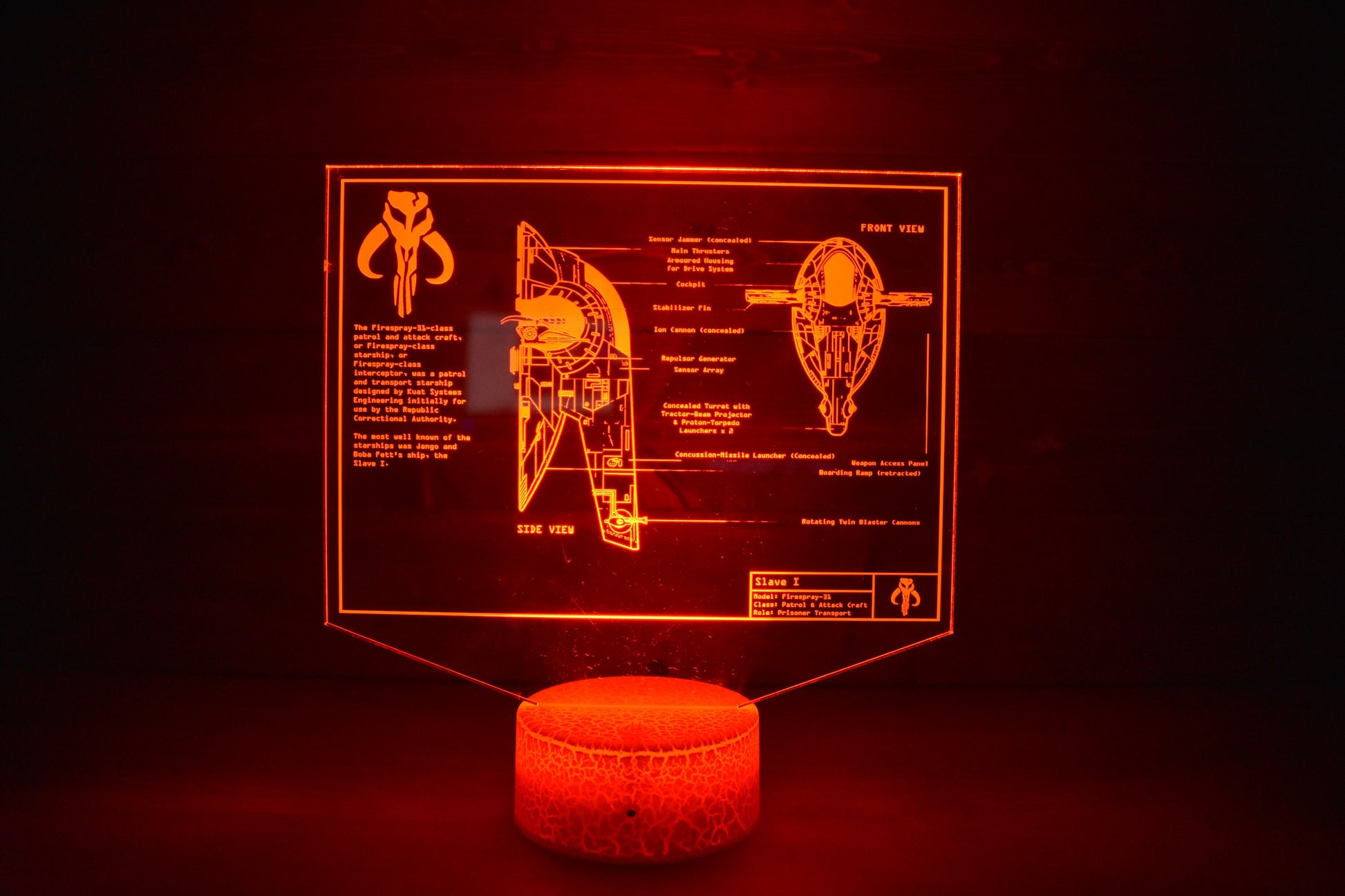 Bounty Hunter Plans LED sign perfect as a gift for a sci-fi geeks. Place in Man caves, bars, garages, desks.