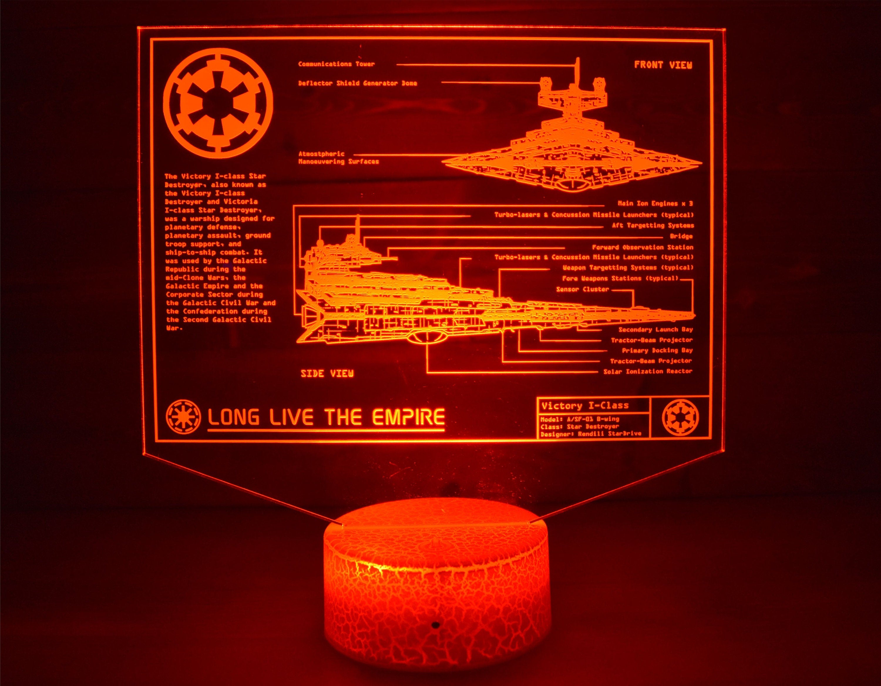 Destroyer Plans LED sign perfect as a gift for a sci-fi geeks. Place in Man caves, bars, garages, desks. 16 Colors