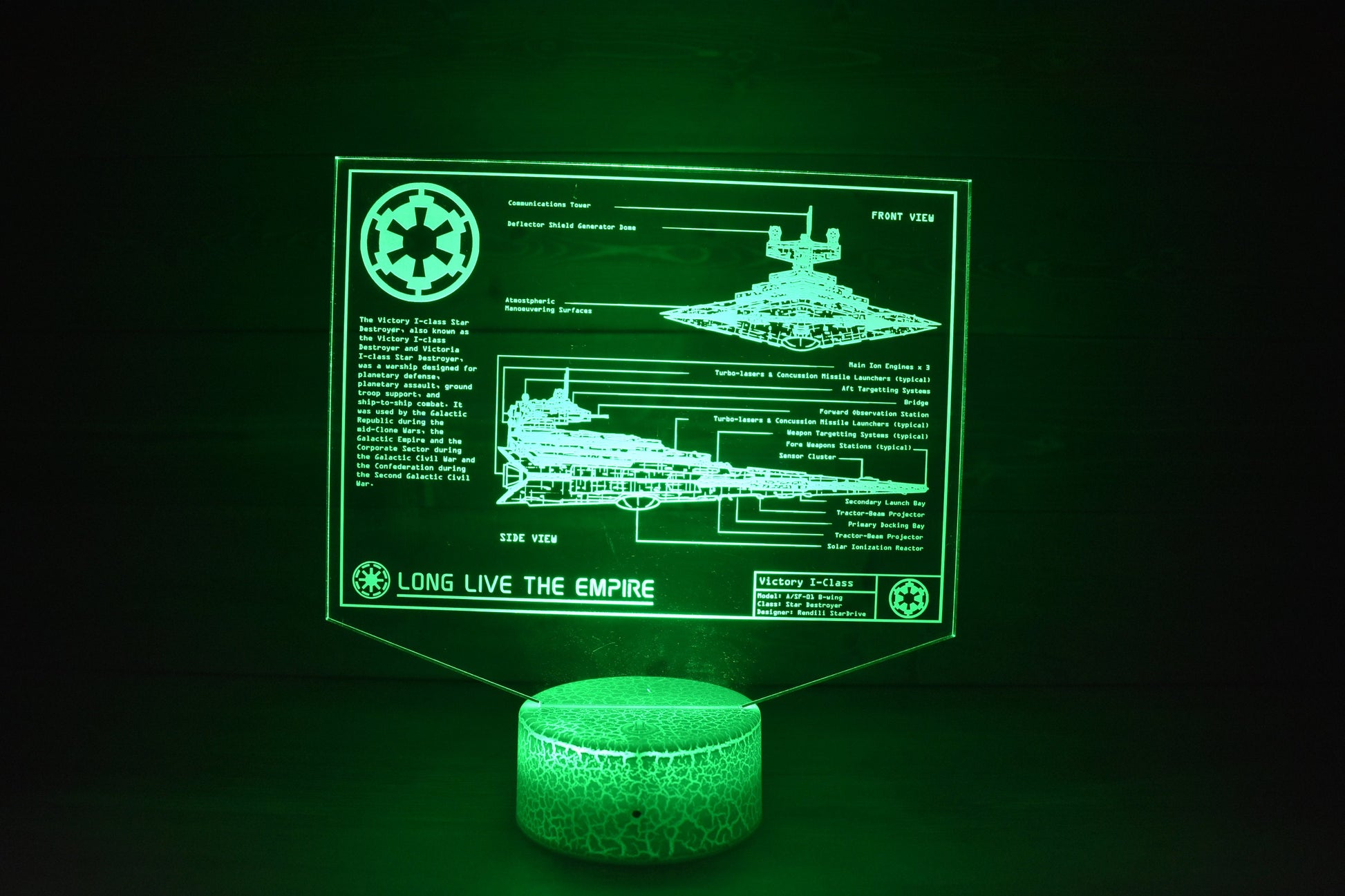 Destroyer Plans LED sign perfect as a gift for a sci-fi geeks. Place in Man caves, bars, garages, desks. 16 Colors