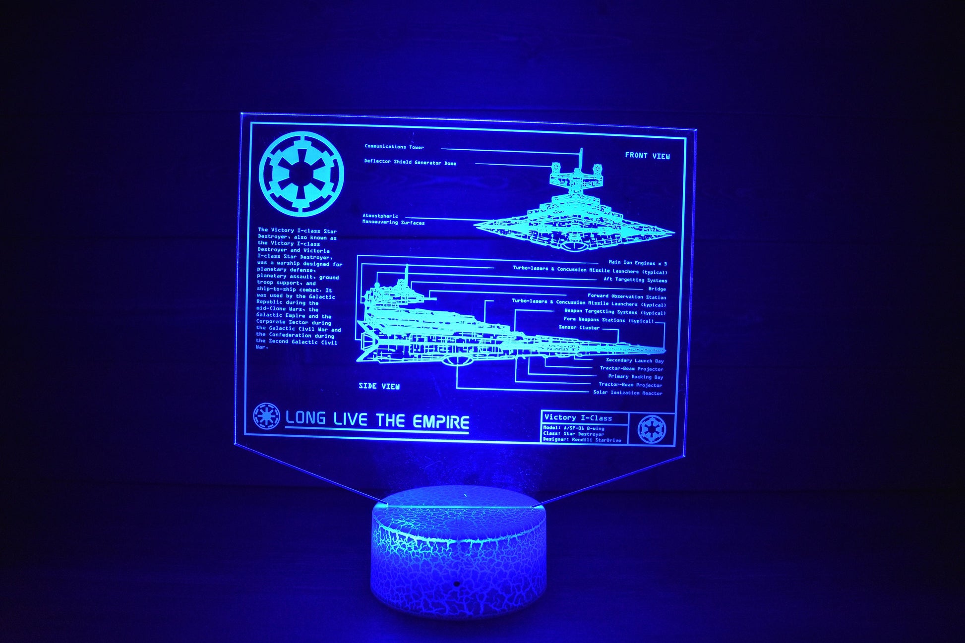 Destroyer Plans LED sign perfect as a gift for a sci-fi geeks. Place in Man caves, bars, garages, desks. 16 Colors