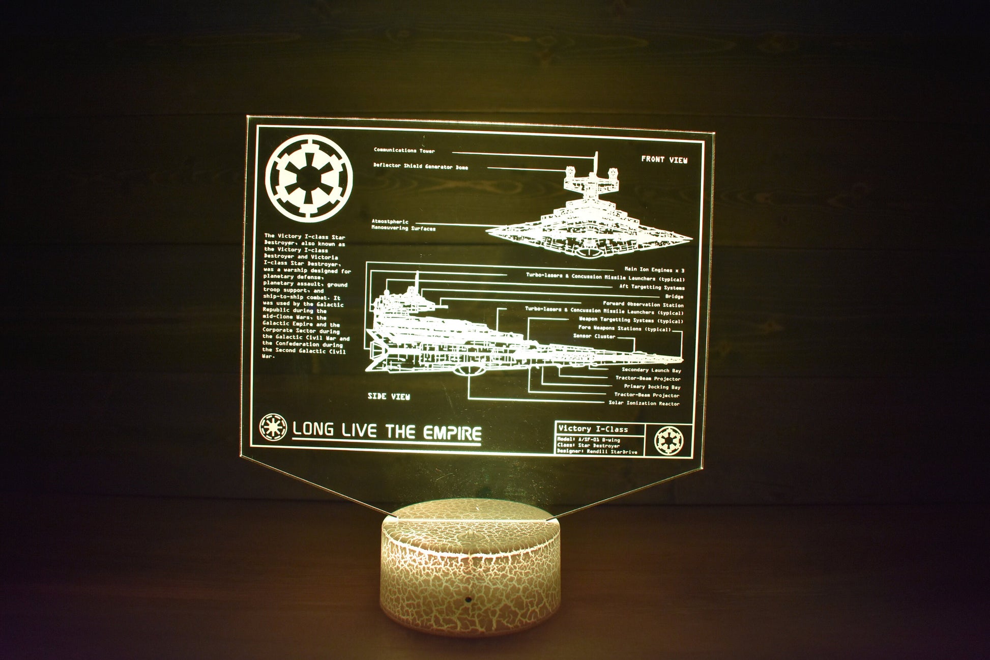 Destroyer Plans LED sign perfect as a gift for a sci-fi geeks. Place in Man caves, bars, garages, desks. 16 Colors