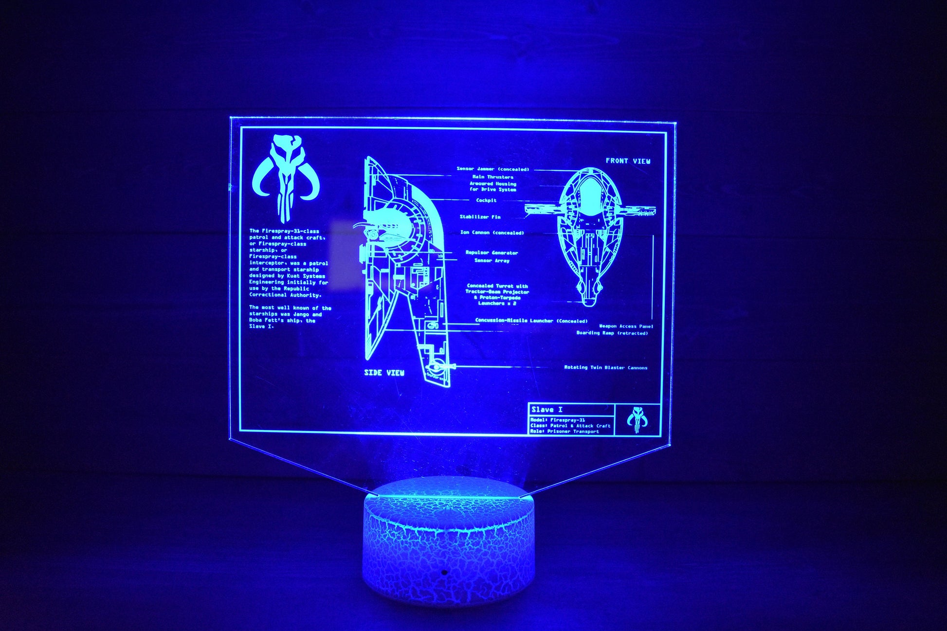 Bounty Hunter Plans LED sign perfect as a gift for a sci-fi geeks. Place in Man caves, bars, garages, desks.