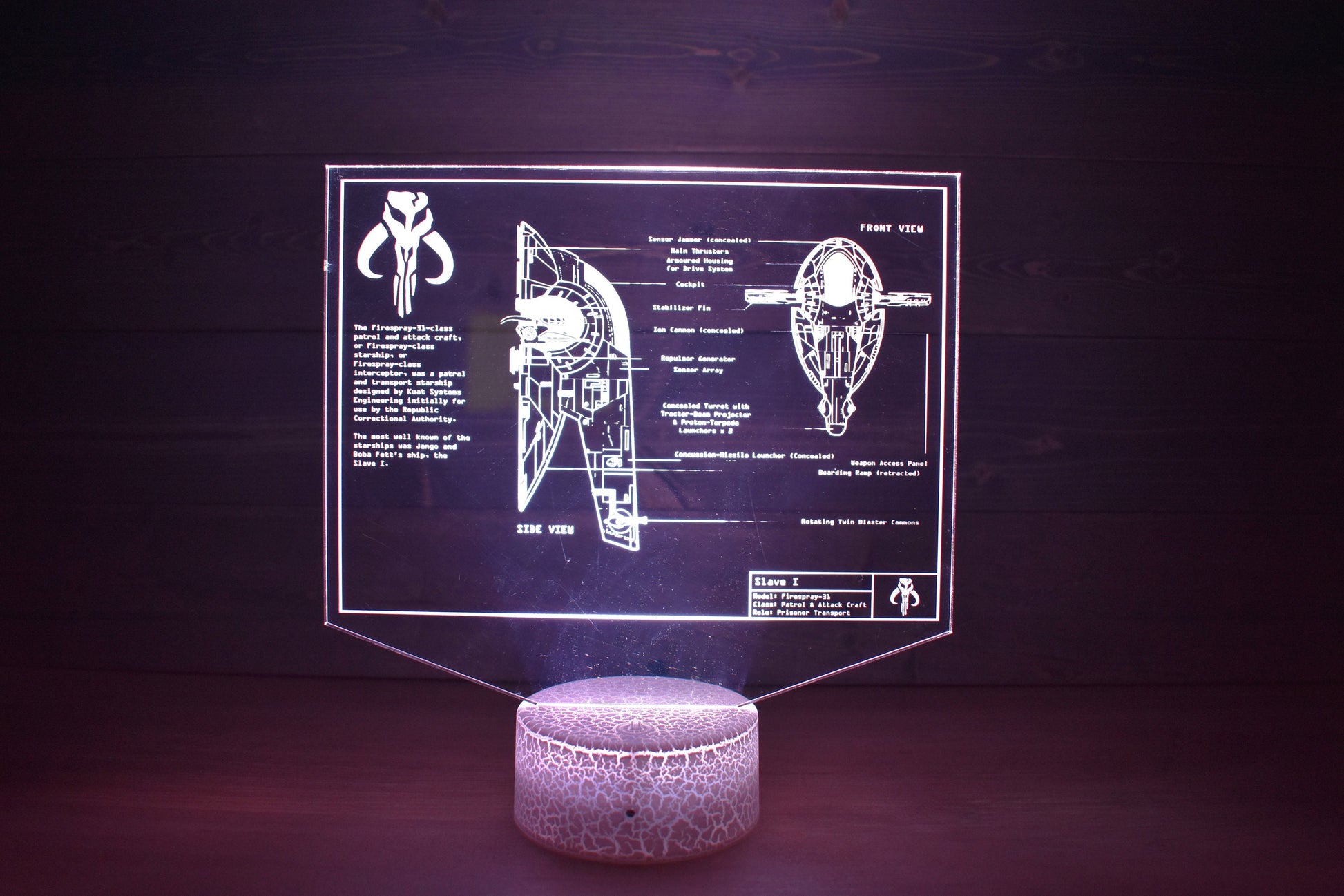 Bounty Hunter Plans LED sign perfect as a gift for a sci-fi geeks. Place in Man caves, bars, garages, desks.