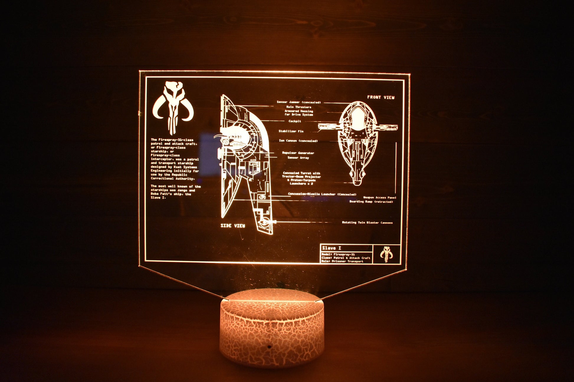 Bounty Hunter Plans LED sign perfect as a gift for a sci-fi geeks. Place in Man caves, bars, garages, desks.