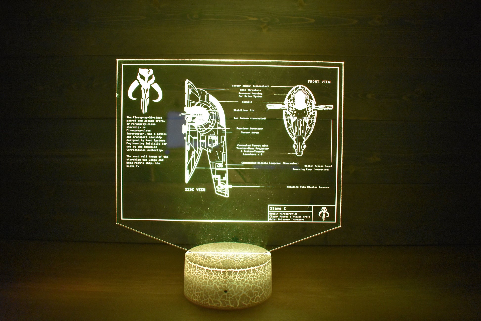 Bounty Hunter Plans LED sign perfect as a gift for a sci-fi geeks. Place in Man caves, bars, garages, desks.