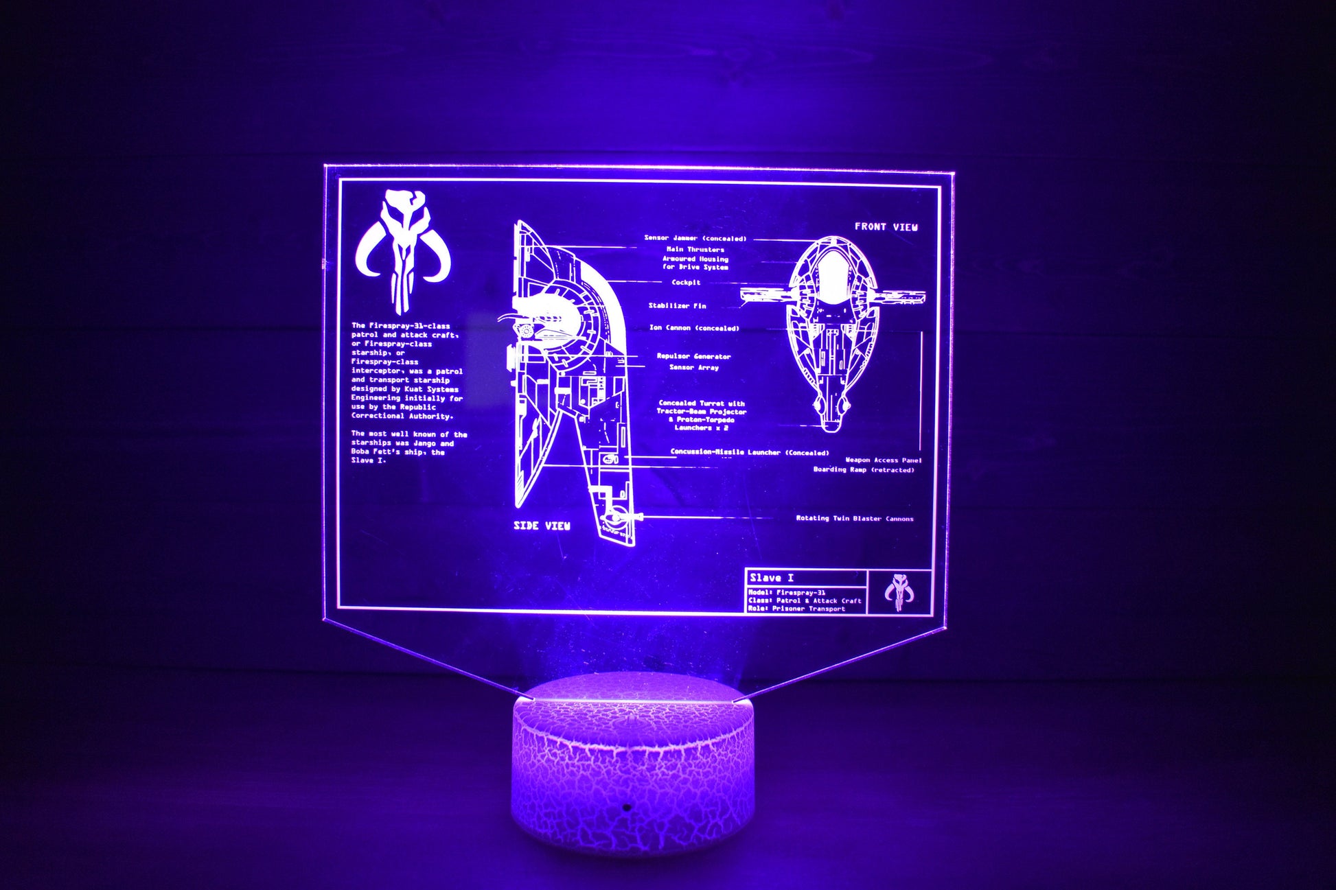 Bounty Hunter Plans LED sign perfect as a gift for a sci-fi geeks. Place in Man caves, bars, garages, desks.