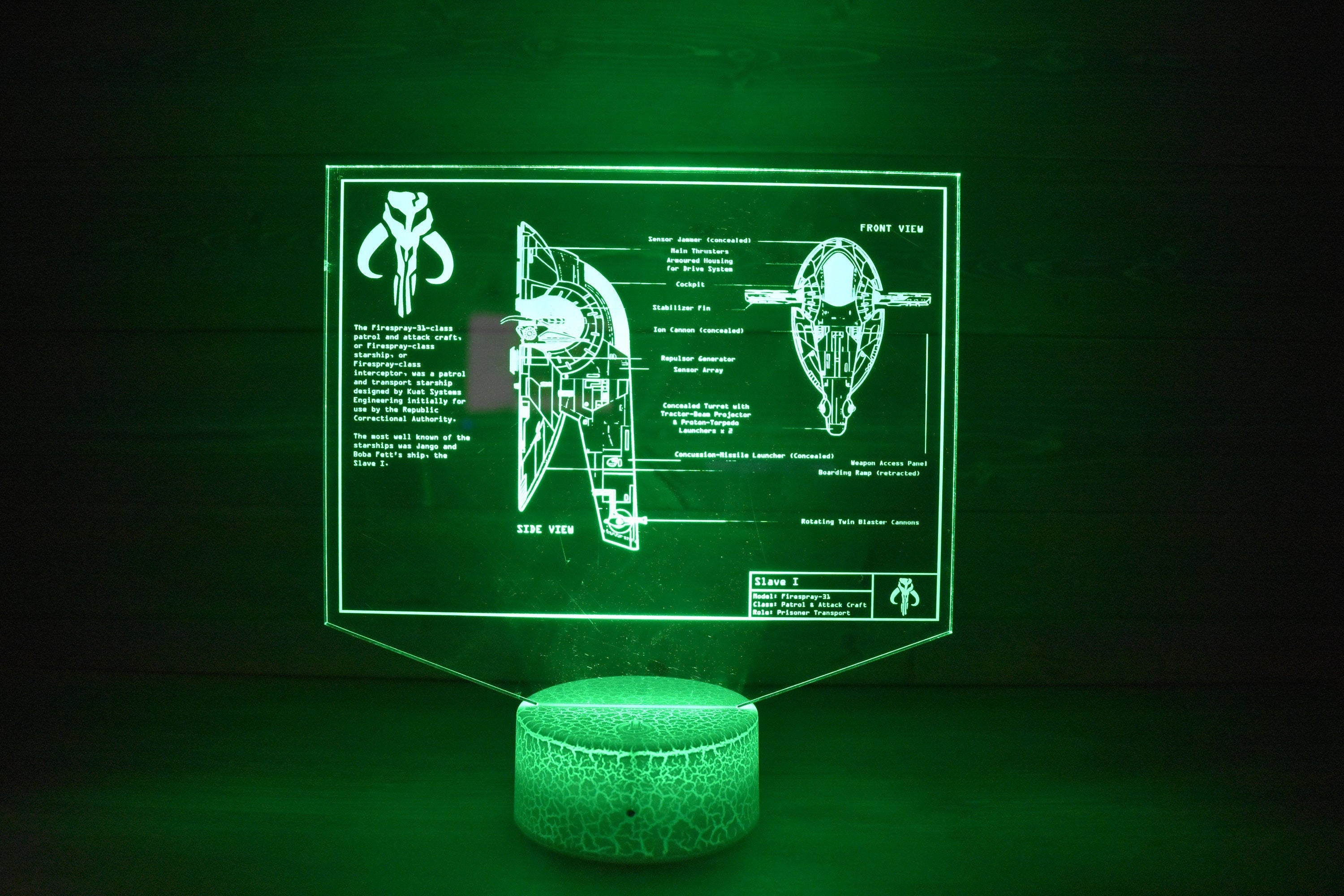 Bounty Hunter Plans LED sign perfect as a gift for a sci-fi geeks. Place in Man caves, bars, garages, desks.