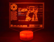All Terrain Armored Transport (AT-AT) Plans LED sign perfect as a gift for a Star Wars geeks. Place in Man caves, bars, garages, desks.