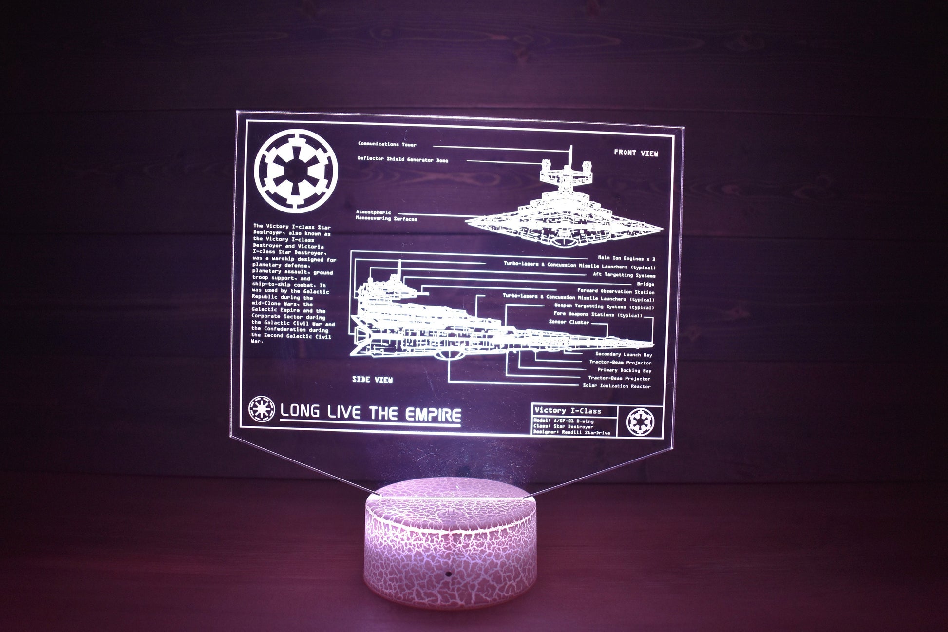 Destroyer Plans LED sign perfect as a gift for a sci-fi geeks. Place in Man caves, bars, garages, desks. 16 Colors