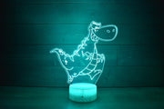 T-Rex Dinosaur Lamp perfect for dino fans, young and old fans . LED Lamp with 16 colors and 4 options.