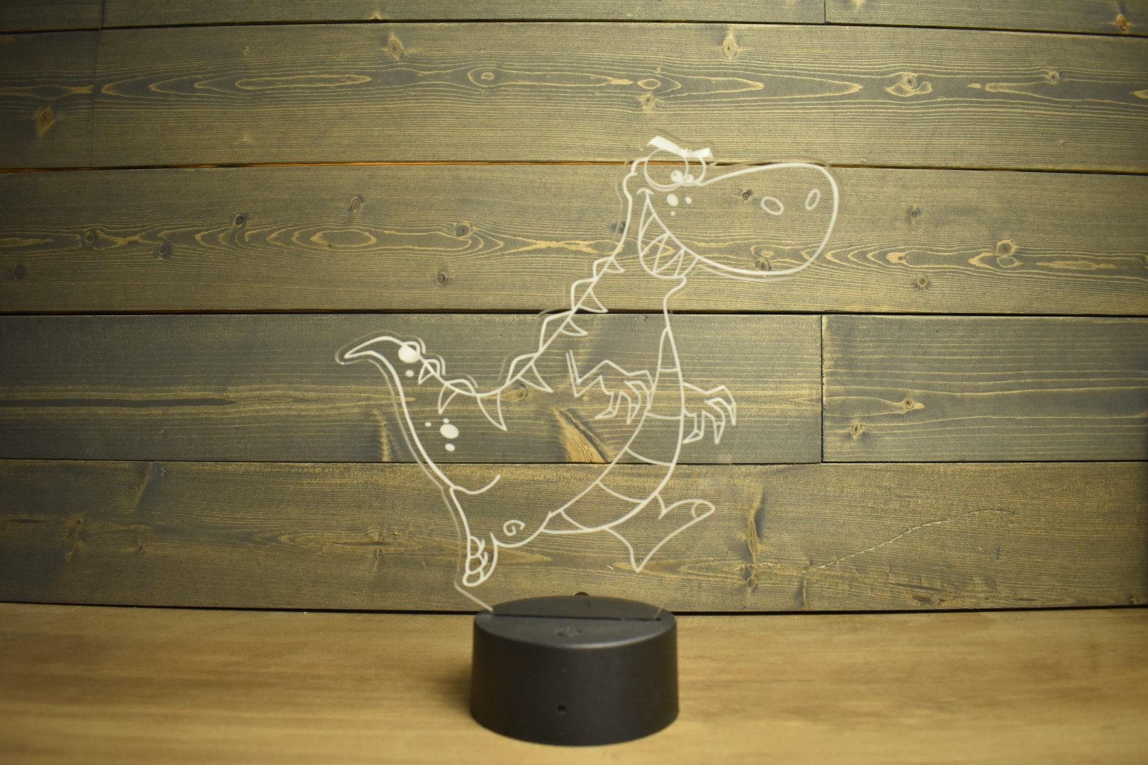 T-Rex Dinosaur Lamp perfect for dino fans, young and old fans . LED Lamp with 16 colors and 4 options.