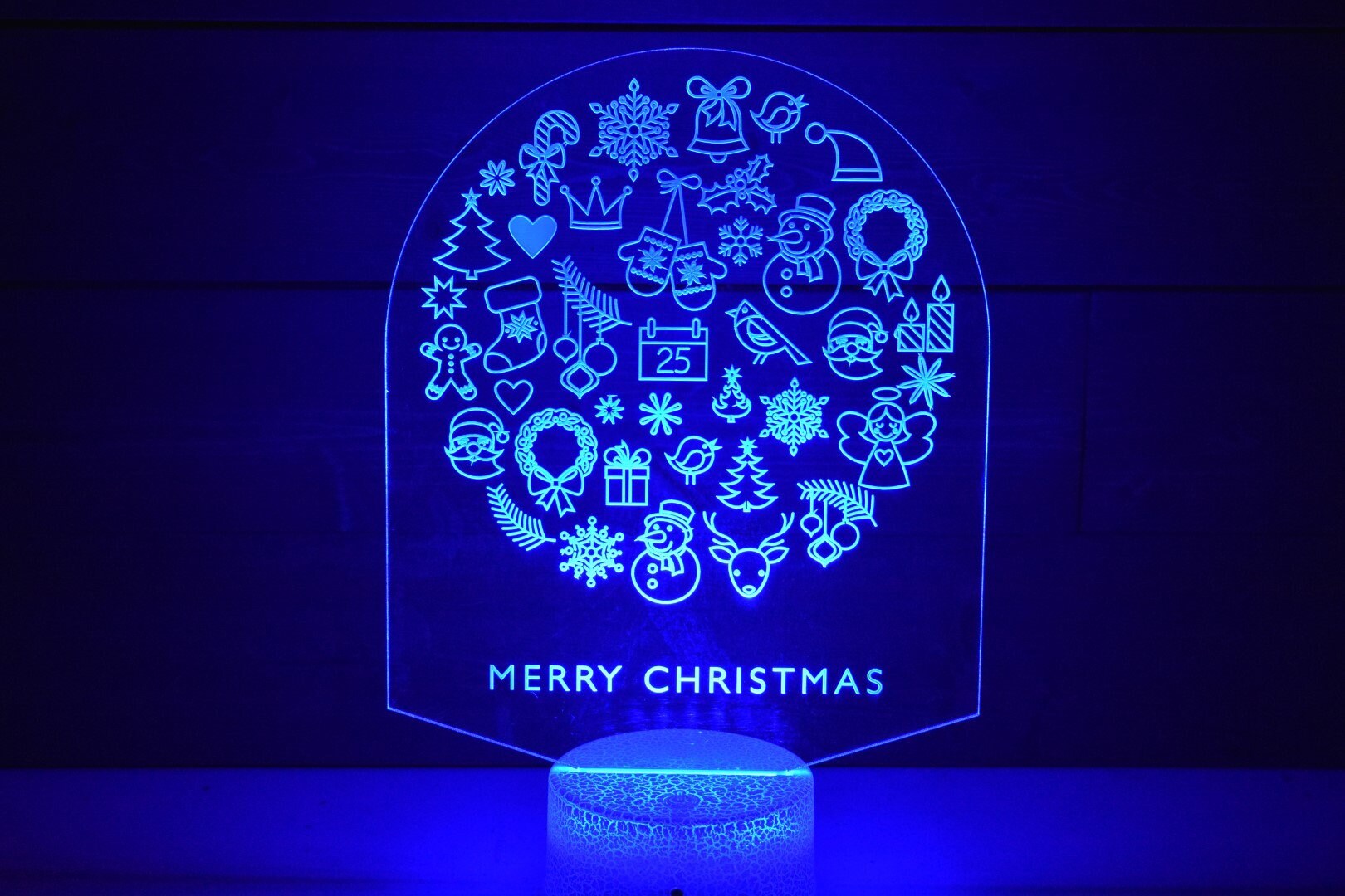 Merry Christmas Lamp is perfect as a gift for all lovers of Christmas. Place in Man caves, bars, garages, desks, room