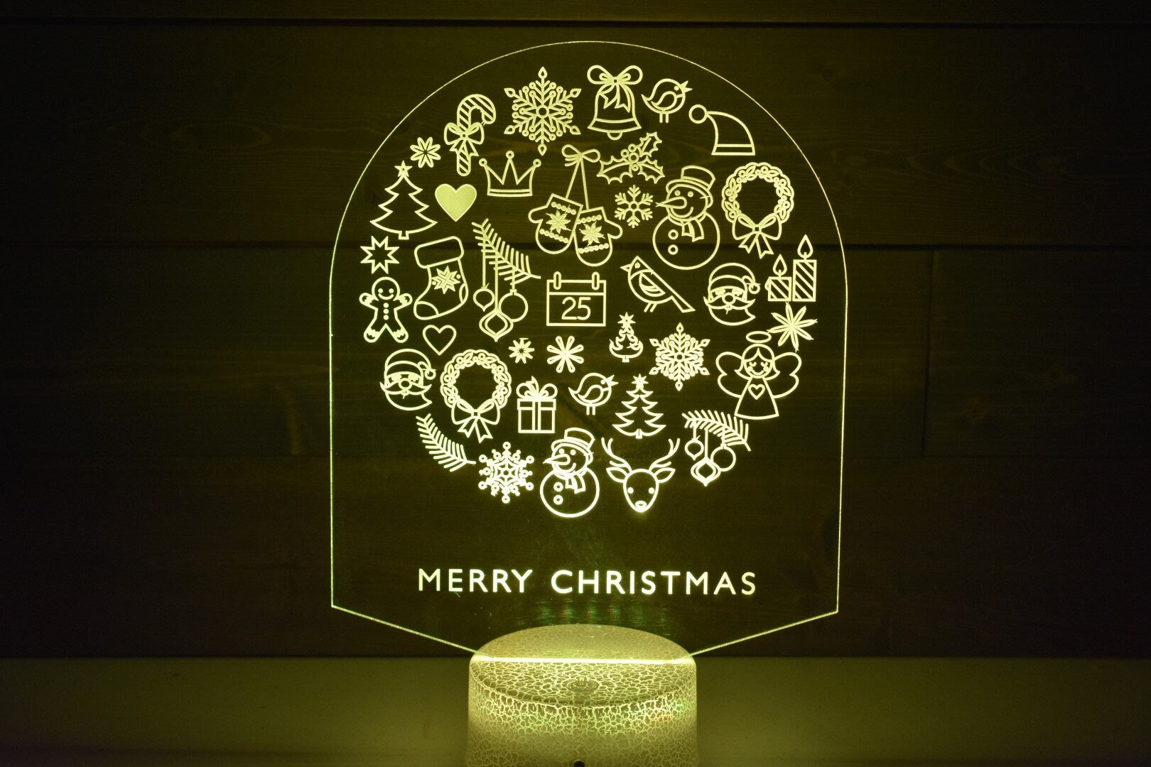 Merry Christmas Lamp is perfect as a gift for all lovers of Christmas. Place in Man caves, bars, garages, desks, room