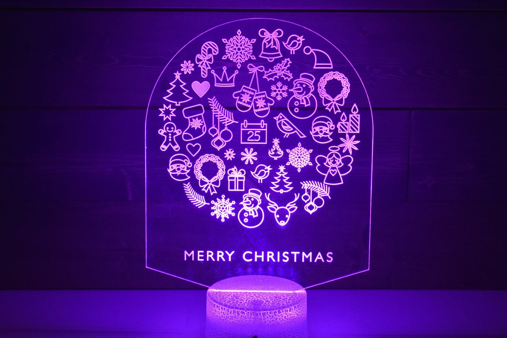Merry Christmas Lamp is perfect as a gift for all lovers of Christmas. Place in Man caves, bars, garages, desks, room