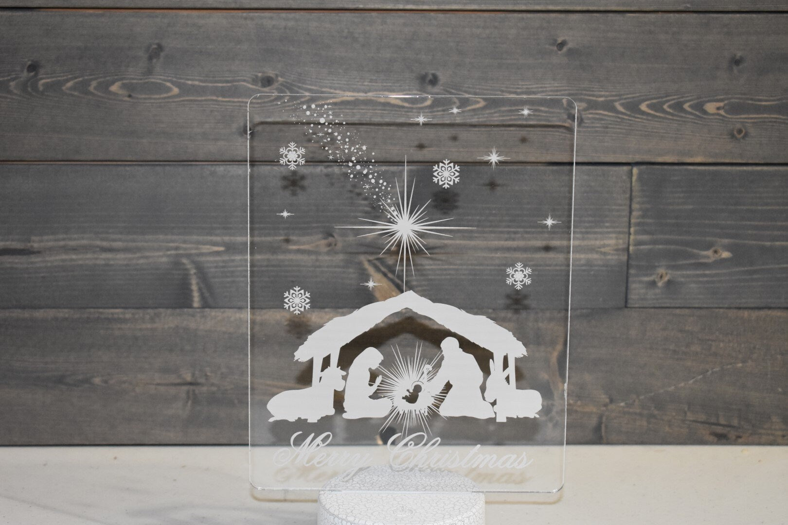 The Nativity is perfect as a gift for a Christians and lovers of Christmas. Place in Man caves, bars, garages, desks, room