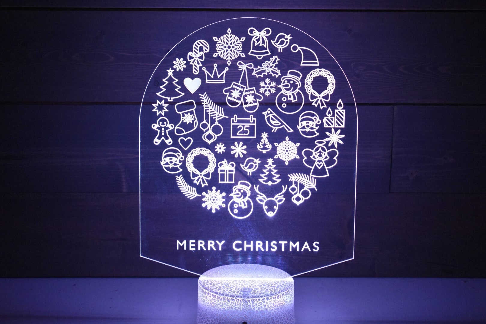 Merry Christmas Lamp is perfect as a gift for all lovers of Christmas. Place in Man caves, bars, garages, desks, room