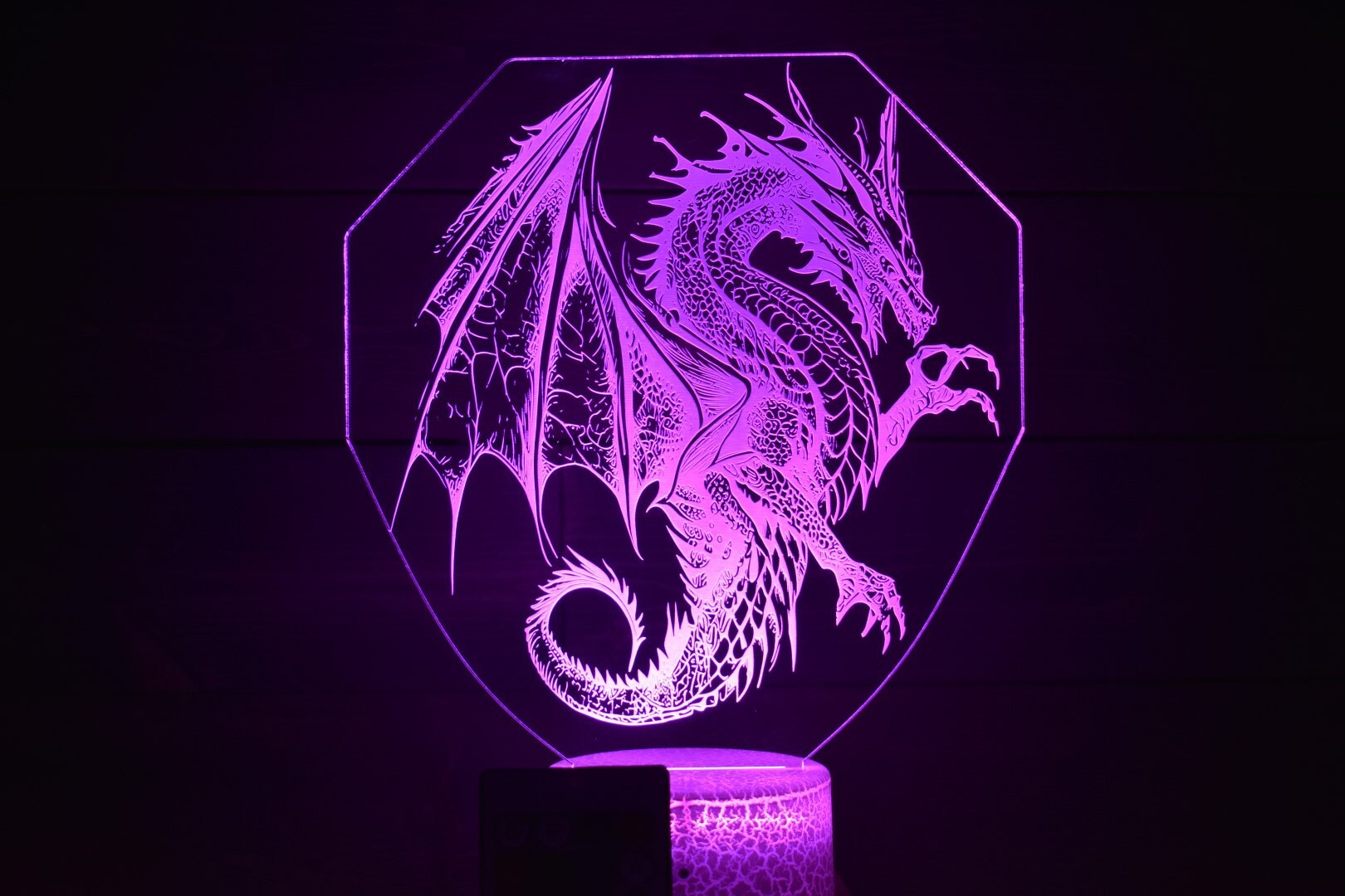 Dragon Crest LED sign perfect as a gift for your RPG clan, friends or family to place in your game room garages, desks.