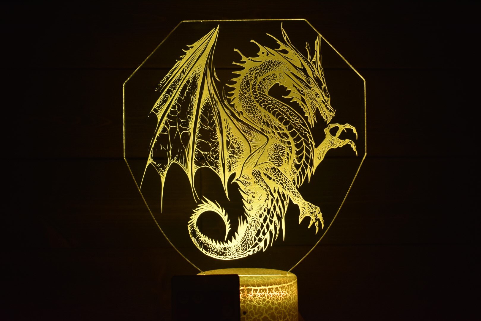 Dragon Crest LED sign perfect as a gift for your RPG clan, friends or family to place in your game room garages, desks.